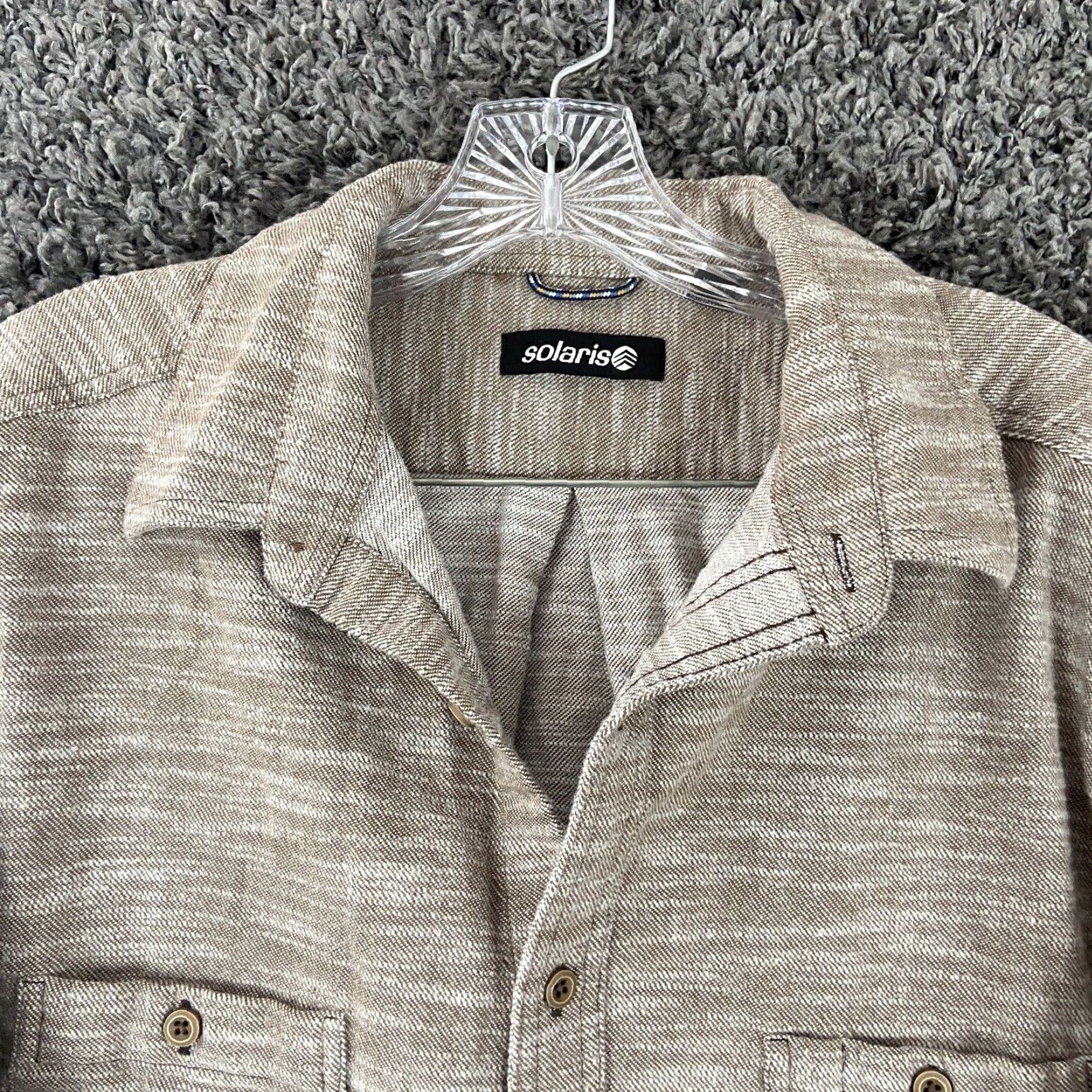 Vintage Solaris Beige Flannel Long Sleeve Button Up XLT Big & Tall Mens Size US XL / EU 56 / 4 - 5 Thumbnail