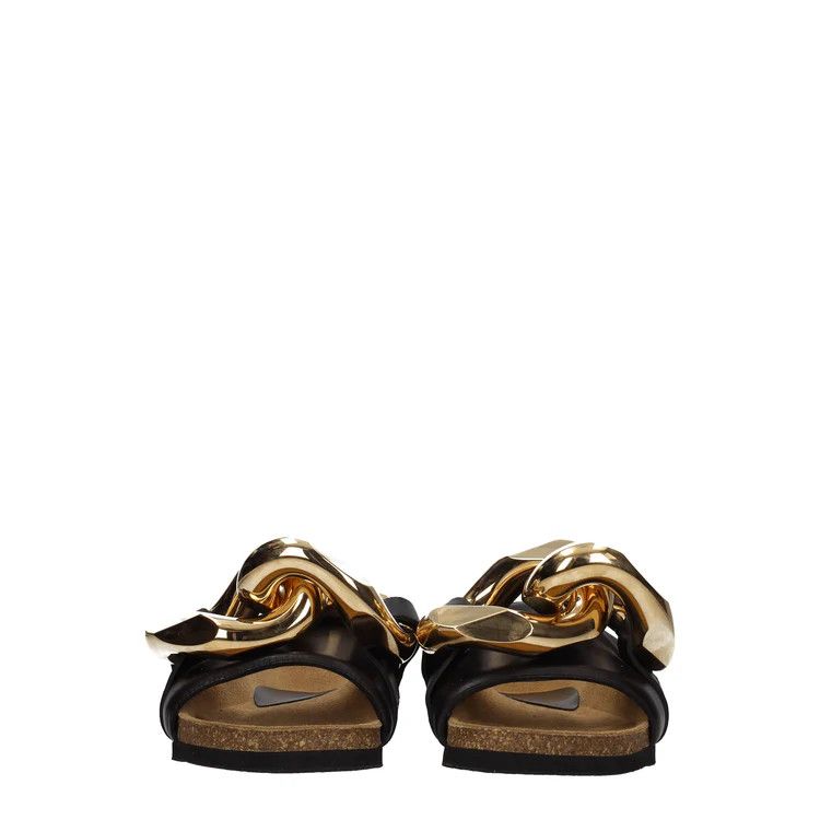 JW Anderson ob1o1e1124 Leather Slippers in Black Size US 5 / IT 35 - 3 Thumbnail