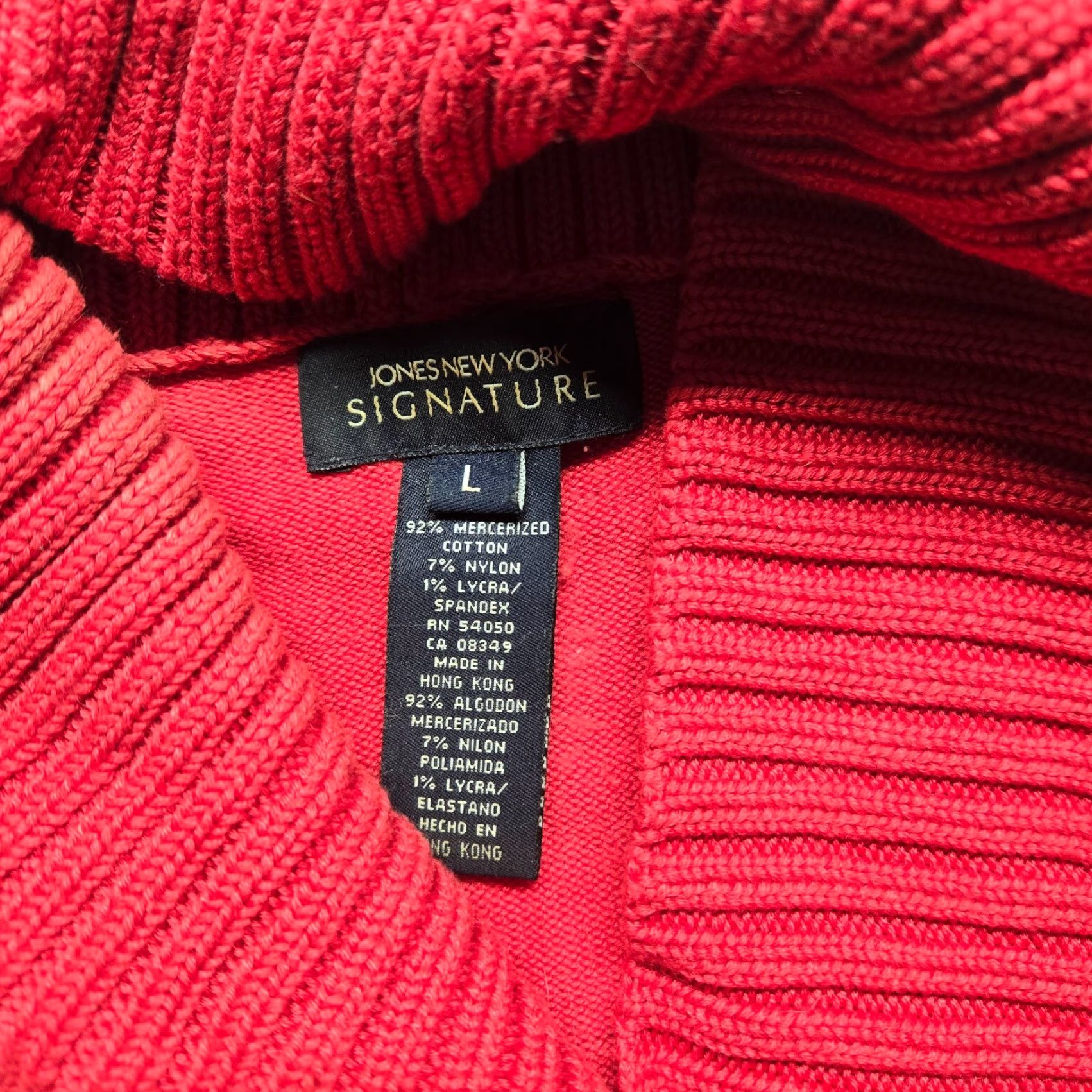 Jones New York VINTAGE Jones New York Signature Solid Red Cowl Neck Sweater Adult Women's Size L Winter Fall Knit Office Casual Size L / US 10 / IT 46 - 2 Thumbnail