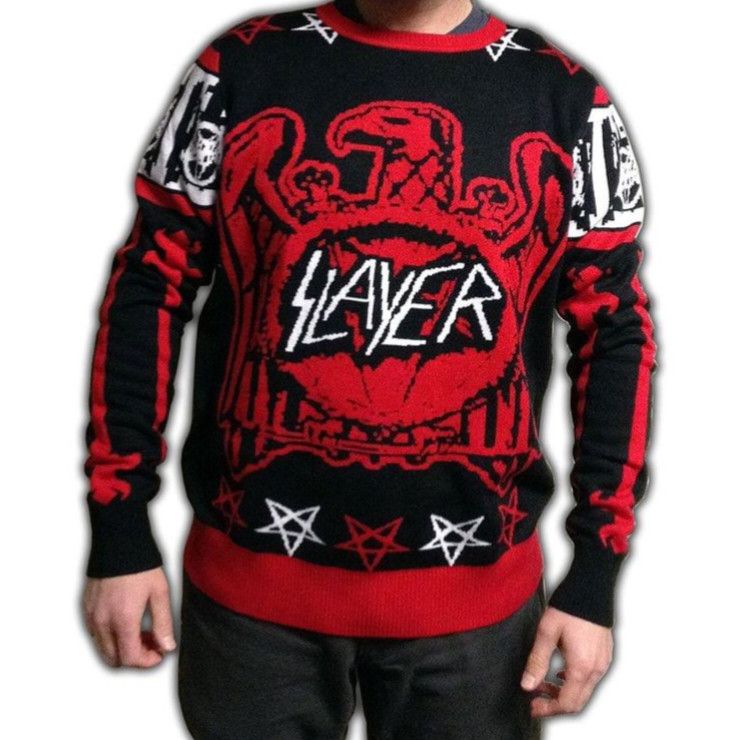 Band Tees Vintage LocoApe x Slayer Heavy Metal Knit Sweater Size US L / EU 52-54 / 3 - 1 Thumbnail
