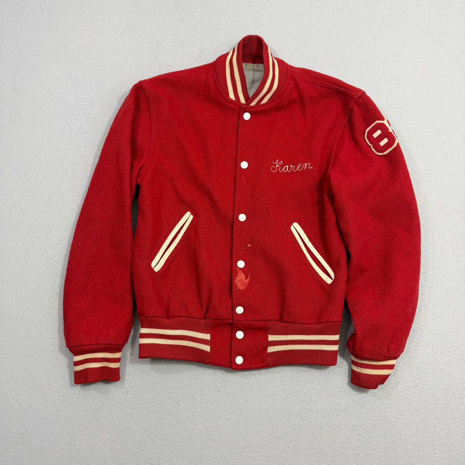 Vintage Vintage 1982 Monroe High Varsity Jacket Small Wool 80s Size US S / EU 44-46 / 1 - 1 Thumbnail