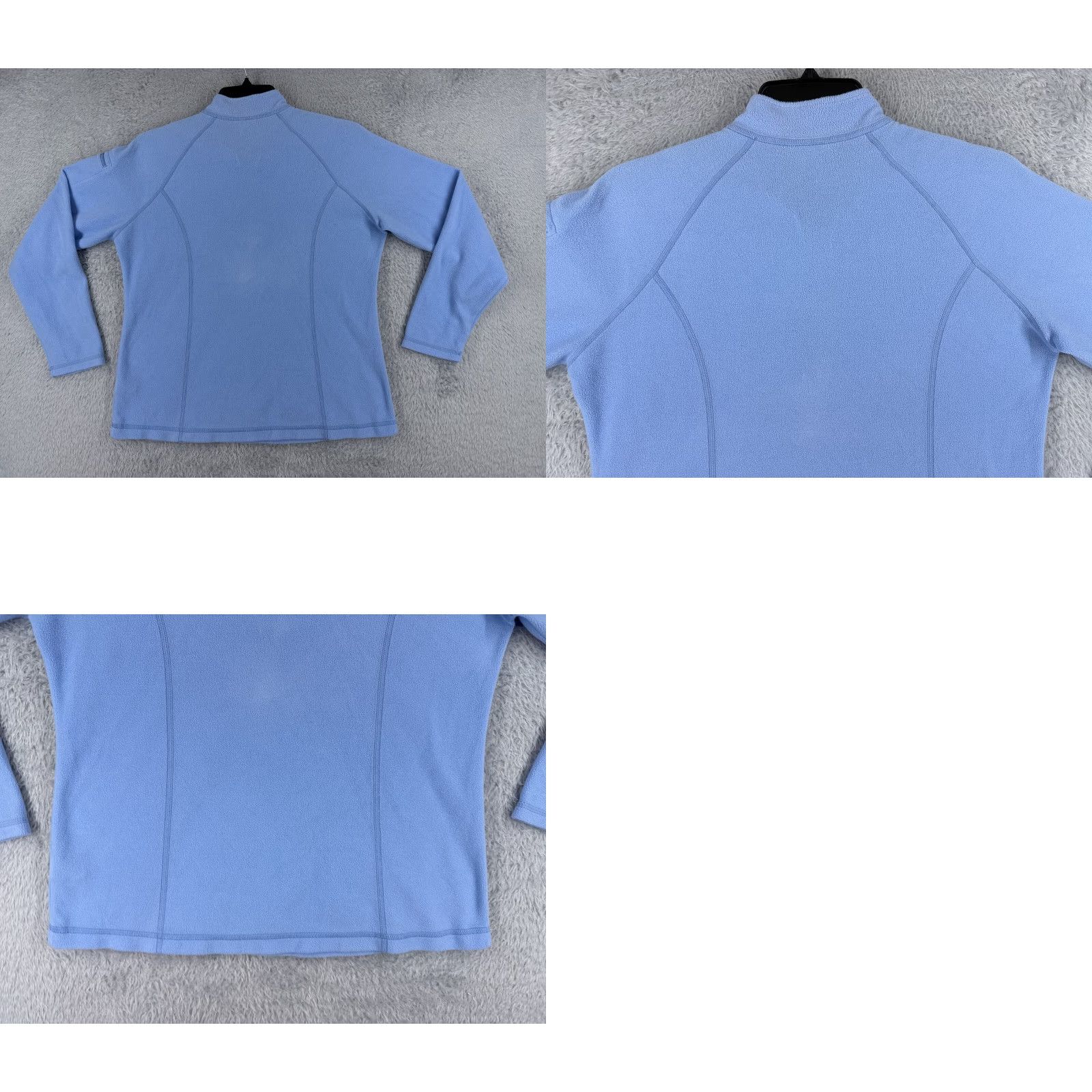 Vintage LL Bean Sweater Womens Large Blue 1/4 Zip 100% Polyester Fleece Mock Neck Size L / US 10 / IT 46 - 9 Thumbnail