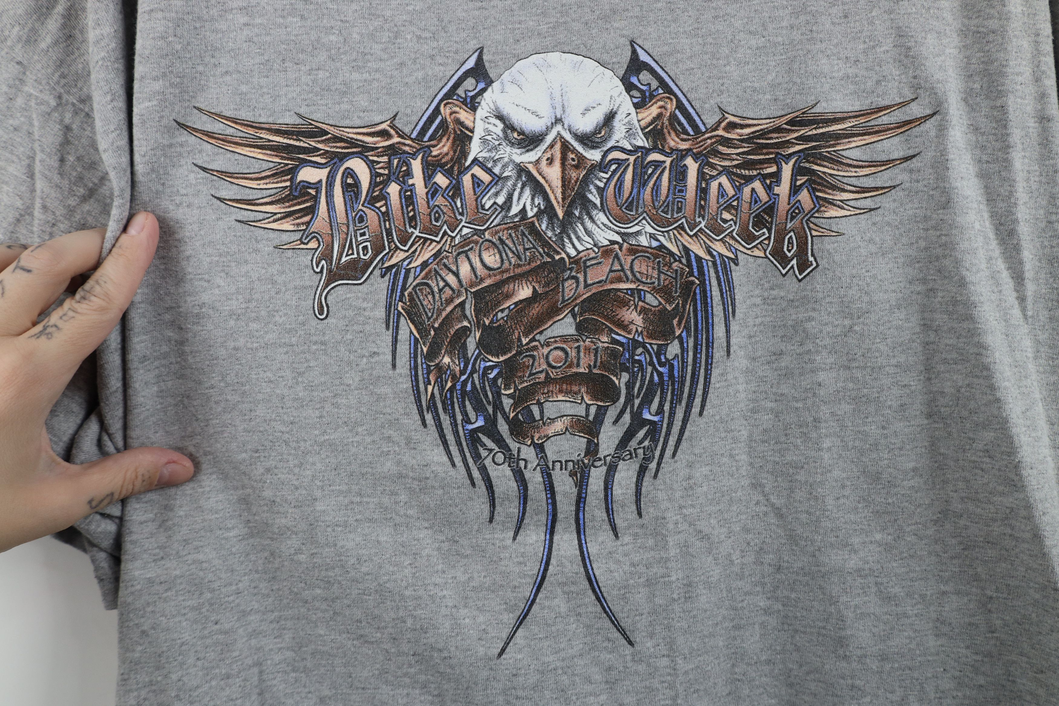 Vintage Vintage Y2K Bike Week Tribal Eagle Short Sleeve T-Shirt Size US XXL / EU 58 / 5 - 4 Thumbnail