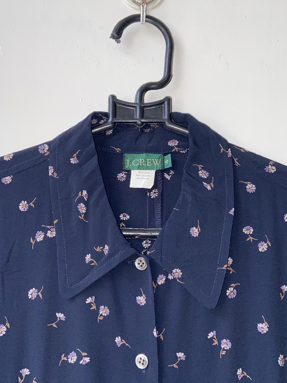 J.Crew J.CREW Navy Flower Pattern Shirt Size US XS / EU 42 / 0 - 13 Thumbnail