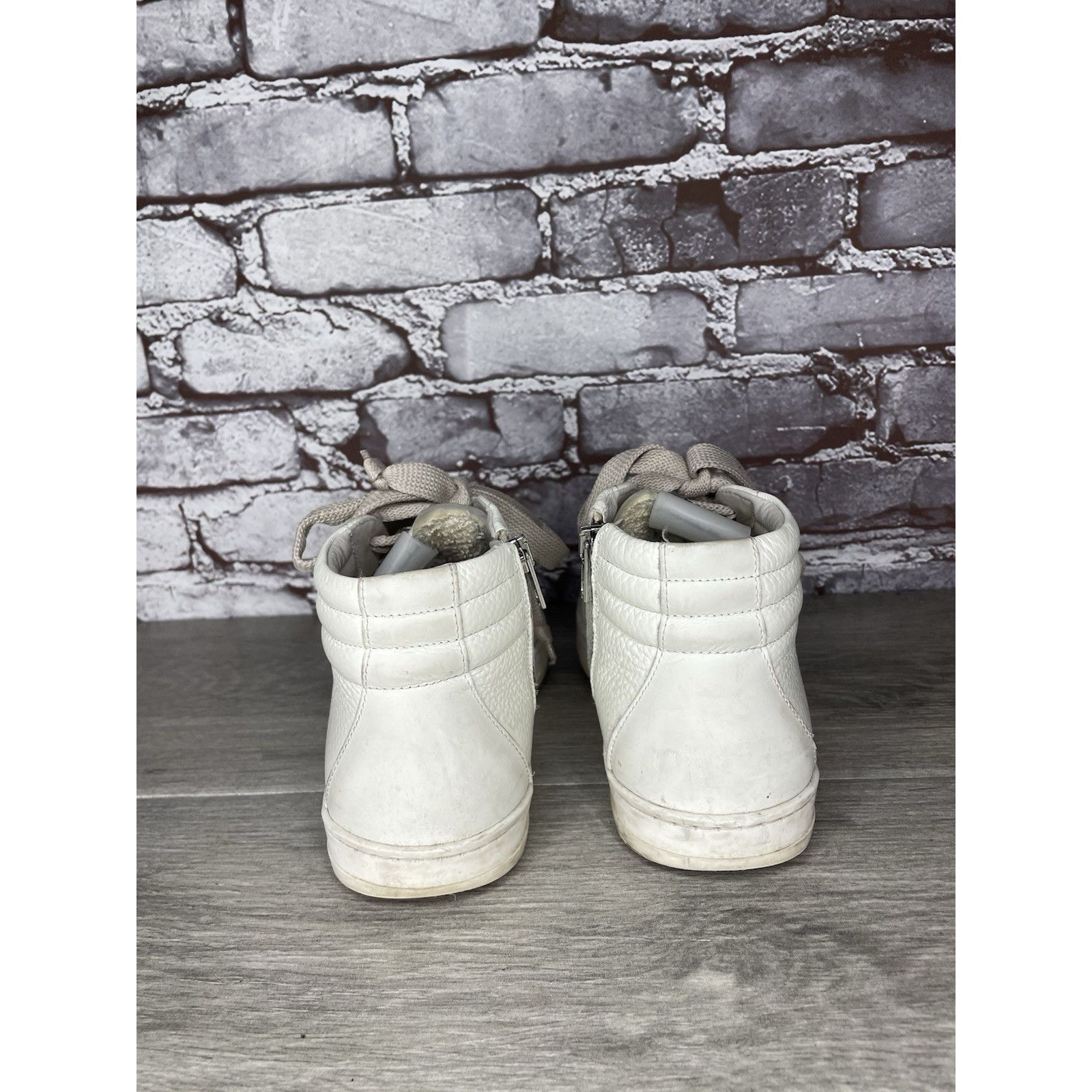 P448 P448 Mid Skate Luxury Leather Styling Off-White Gray Lace Wo Size US 6.5 / IT 36.5 - 4 Thumbnail