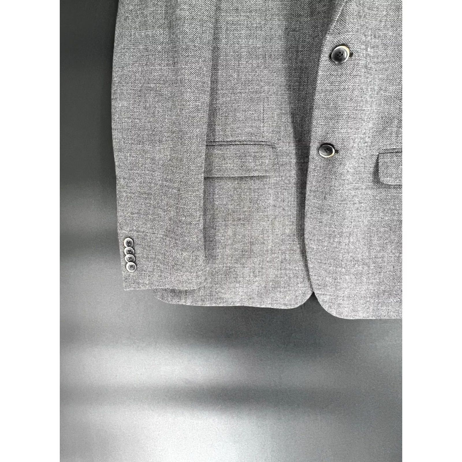 Tommy Hilfiger Tommy Hilfiger Sport Coat Jacket Gray 40 L Modern Fit Notch Lapel Double-Vented Plaid Wool Blend Formal Casual Mens Regular Blazer Coat Size 40R - 7 Thumbnail