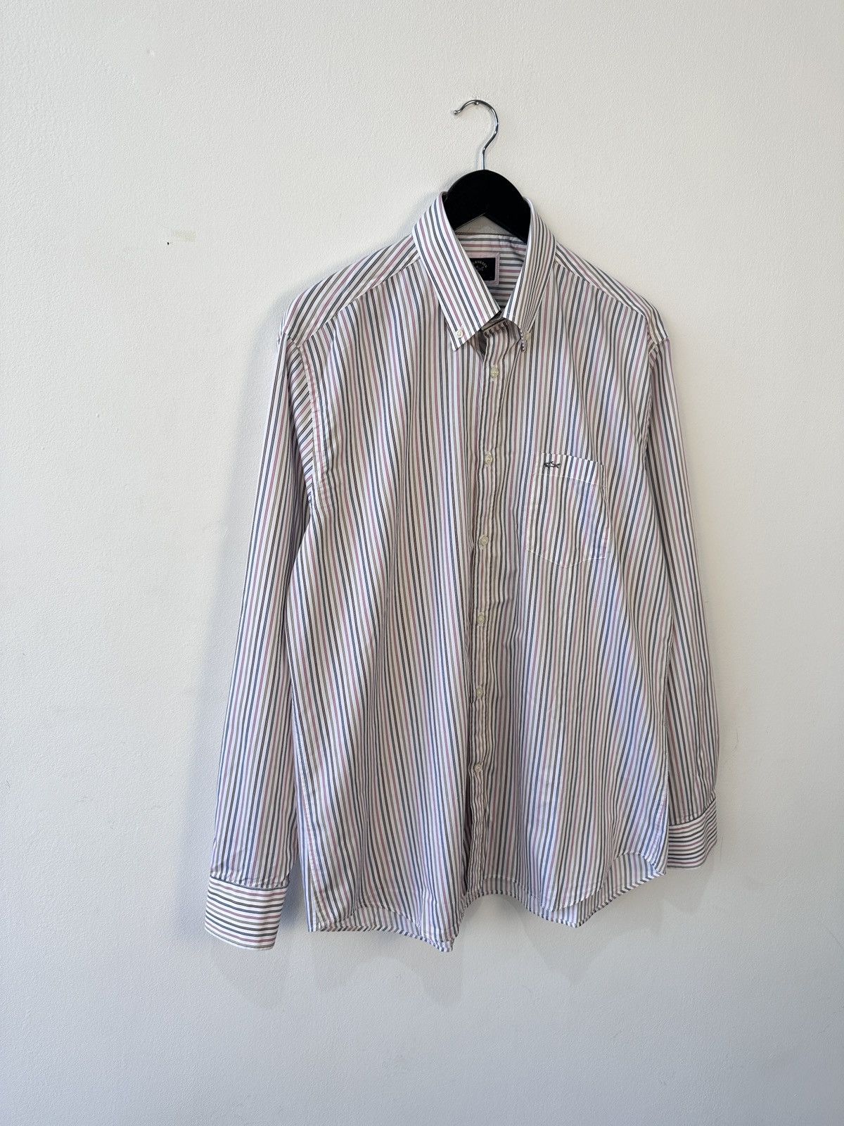 Paul & Shark Paul & Shark Yachting Shirt Size L 16.5 Pink Brown Striped Size US L / EU 52-54 / 3 - 3 Thumbnail