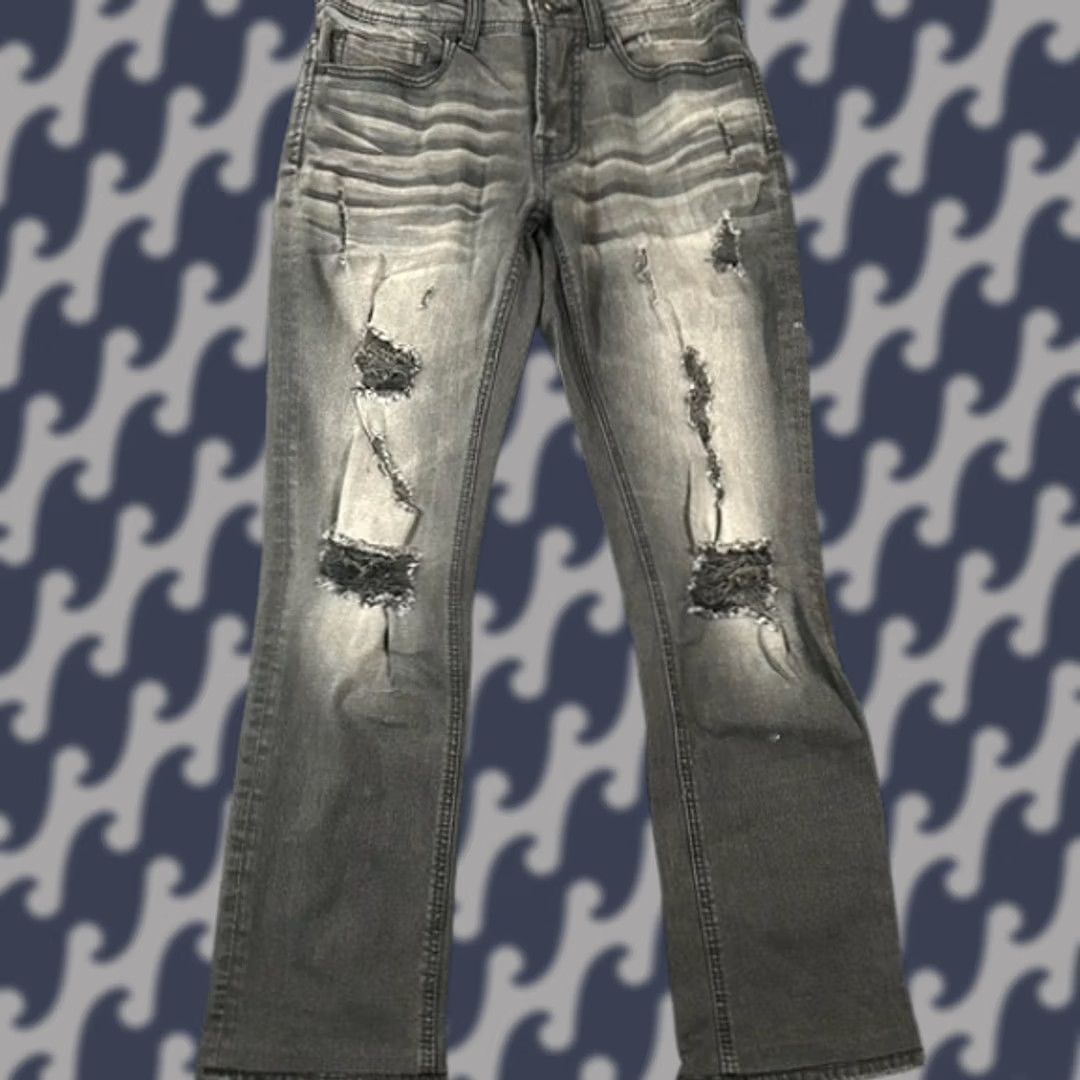 Vintage Depart West Jeans Mens 30 Black Men Trooper Denim Wash Distressed Straight Leg 30x29 Size US 30 / EU 46 - 1 Thumbnail