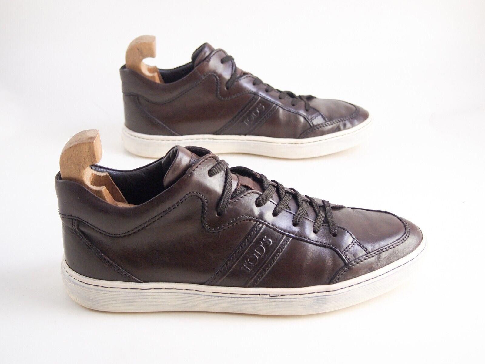 Tod's TOD's Low Top Sneaker Brown Leather Mens EU 41 US 8 Size US 8 / EU 41 - 4 Thumbnail