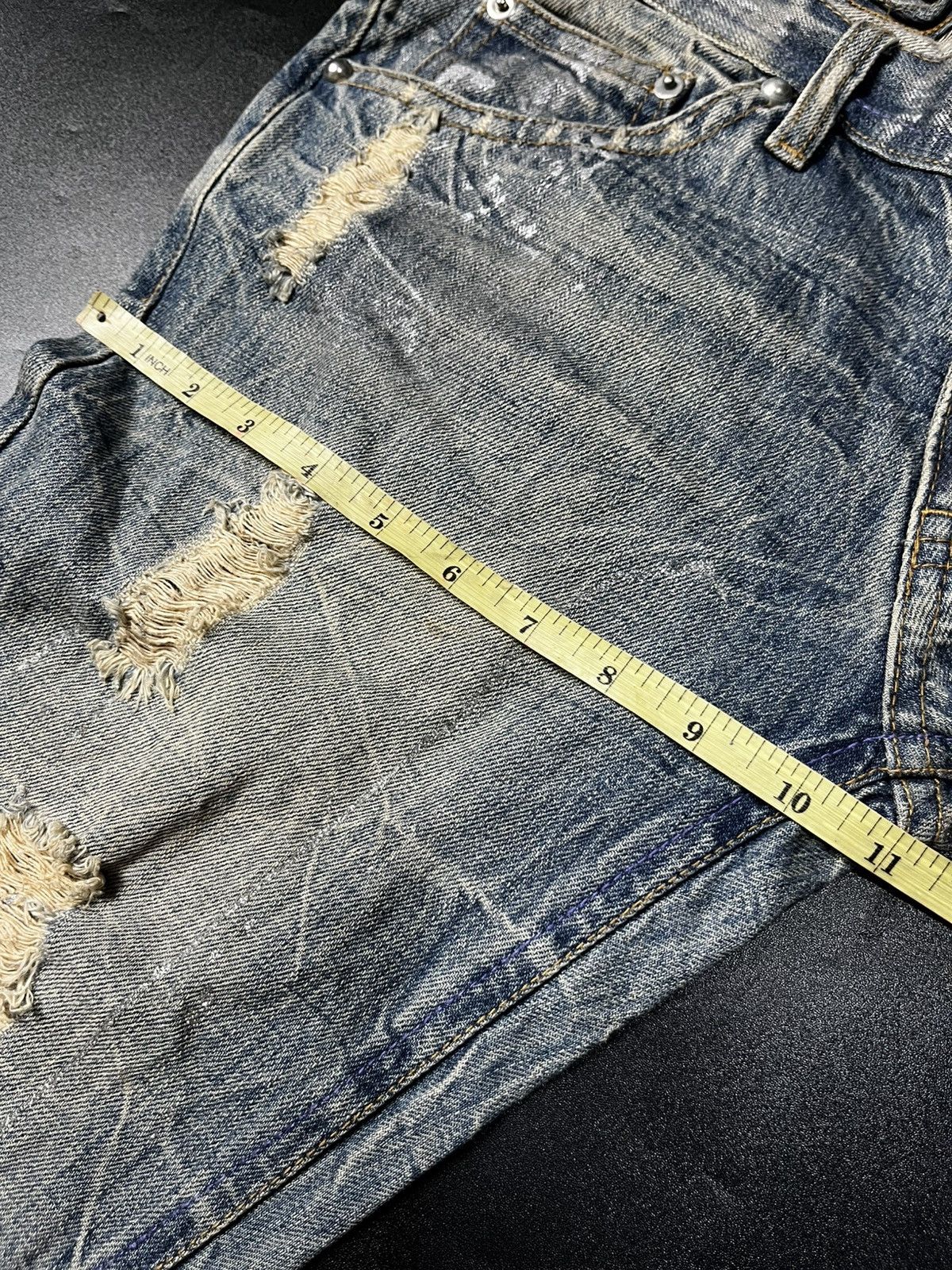 Japanese Brand Midas Distressed Super Flare Jeans Size US 30 / EU 46 - 14 Thumbnail