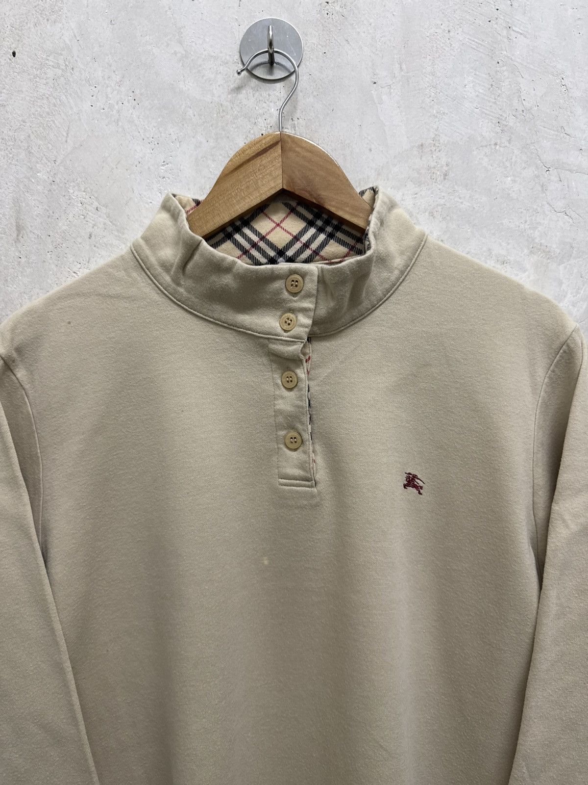 Burberry Burberry's Nova Check Long Sleeve Polo Small Men's Size US L / EU 52-54 / 3 - 2 Thumbnail
