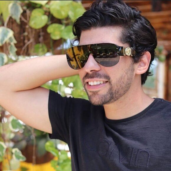 Versace Versace VE4391 GB1/87 Sunglasses Black Aviator Frame Size ONE SIZE - 3 Thumbnail