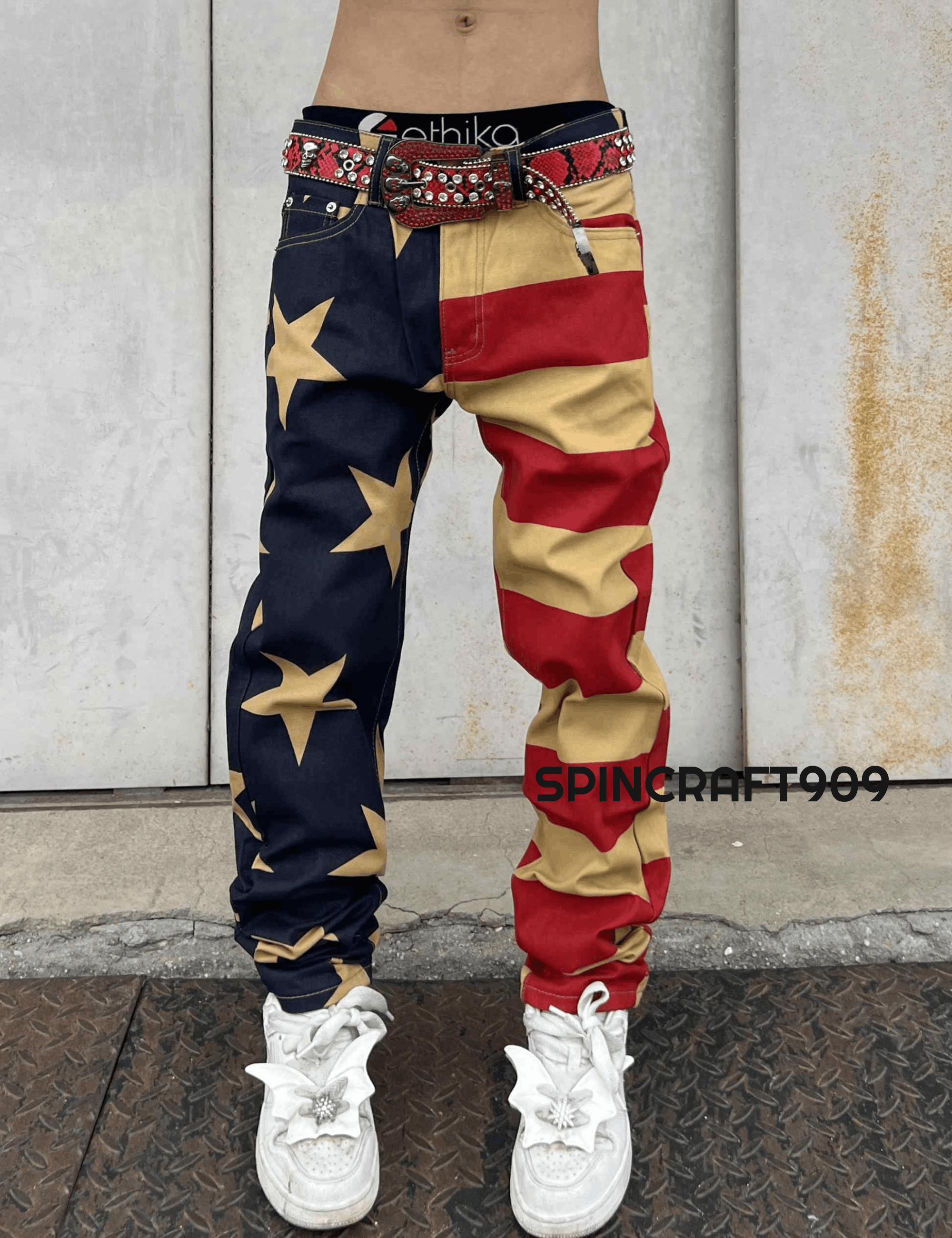 American Flag Graphic Denim Jeans