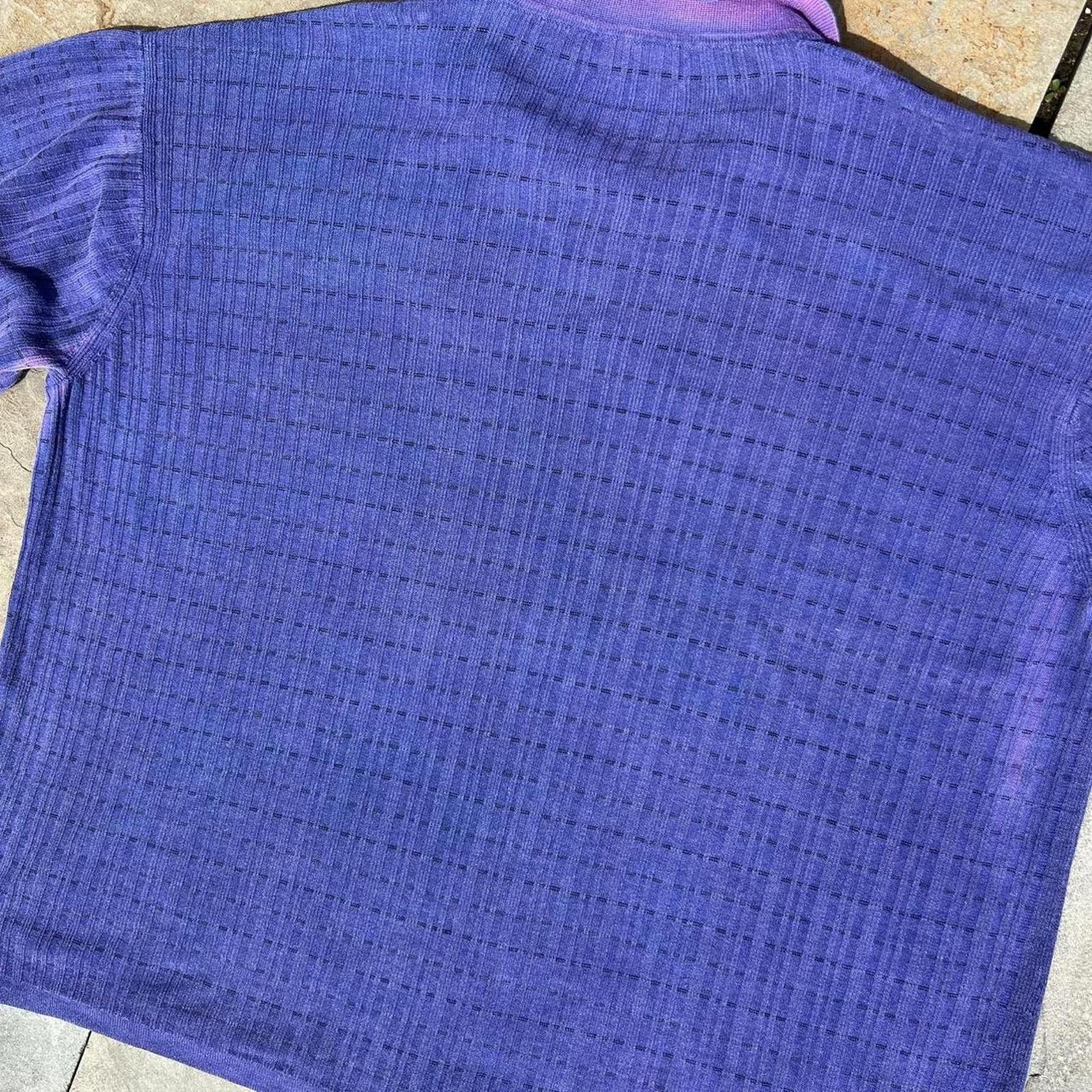 Other Vintage 90s Overdyed Reworked Vertical Knit Polo Shirt Size US XL / EU 56 / 4 - 4 Thumbnail
