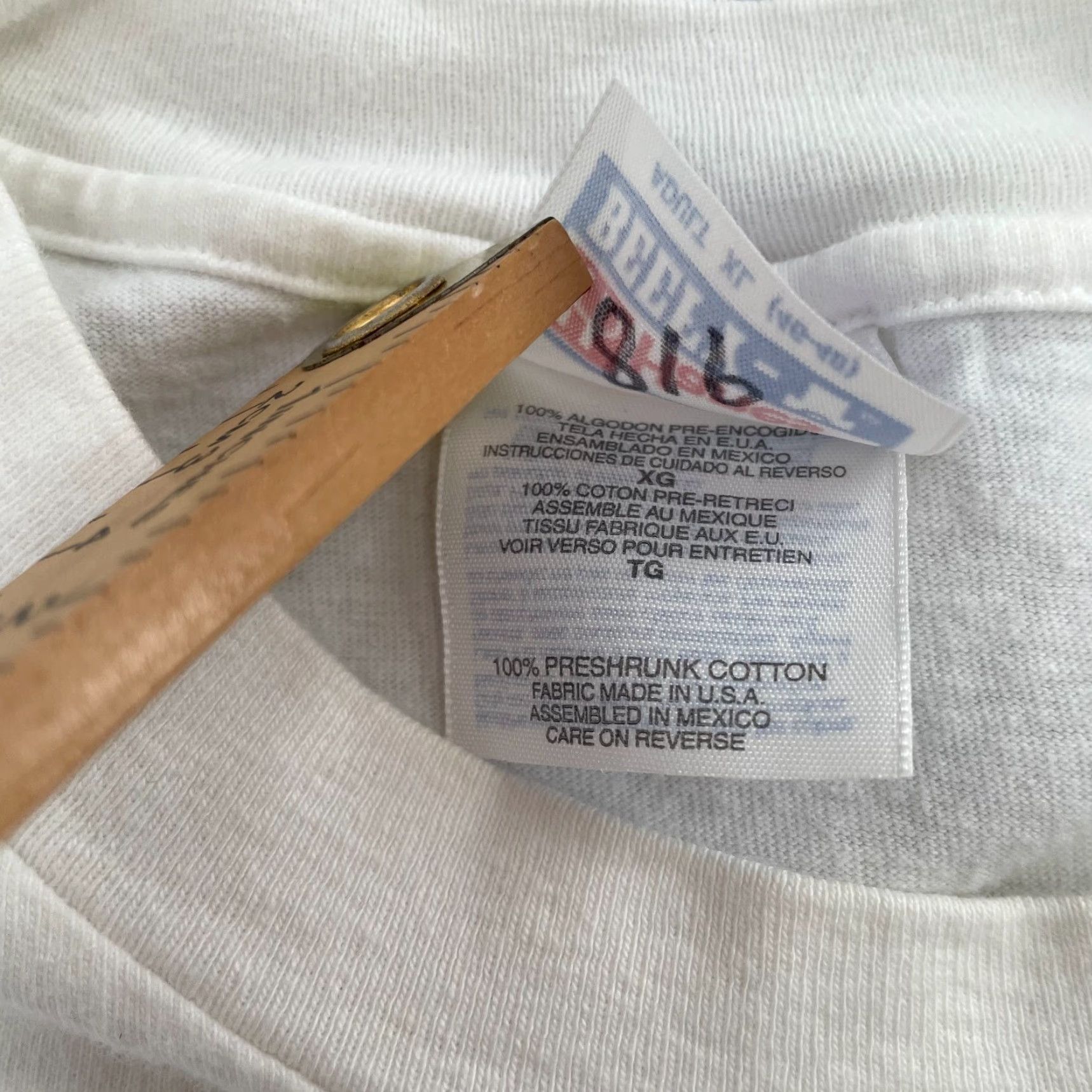 Hanes Vintage Hanes Beefy-T T-Shirt Adult XL White Crew Neck Graphic Clown 90s USA Mens Size US XL / EU 56 / 4 - 6 Thumbnail