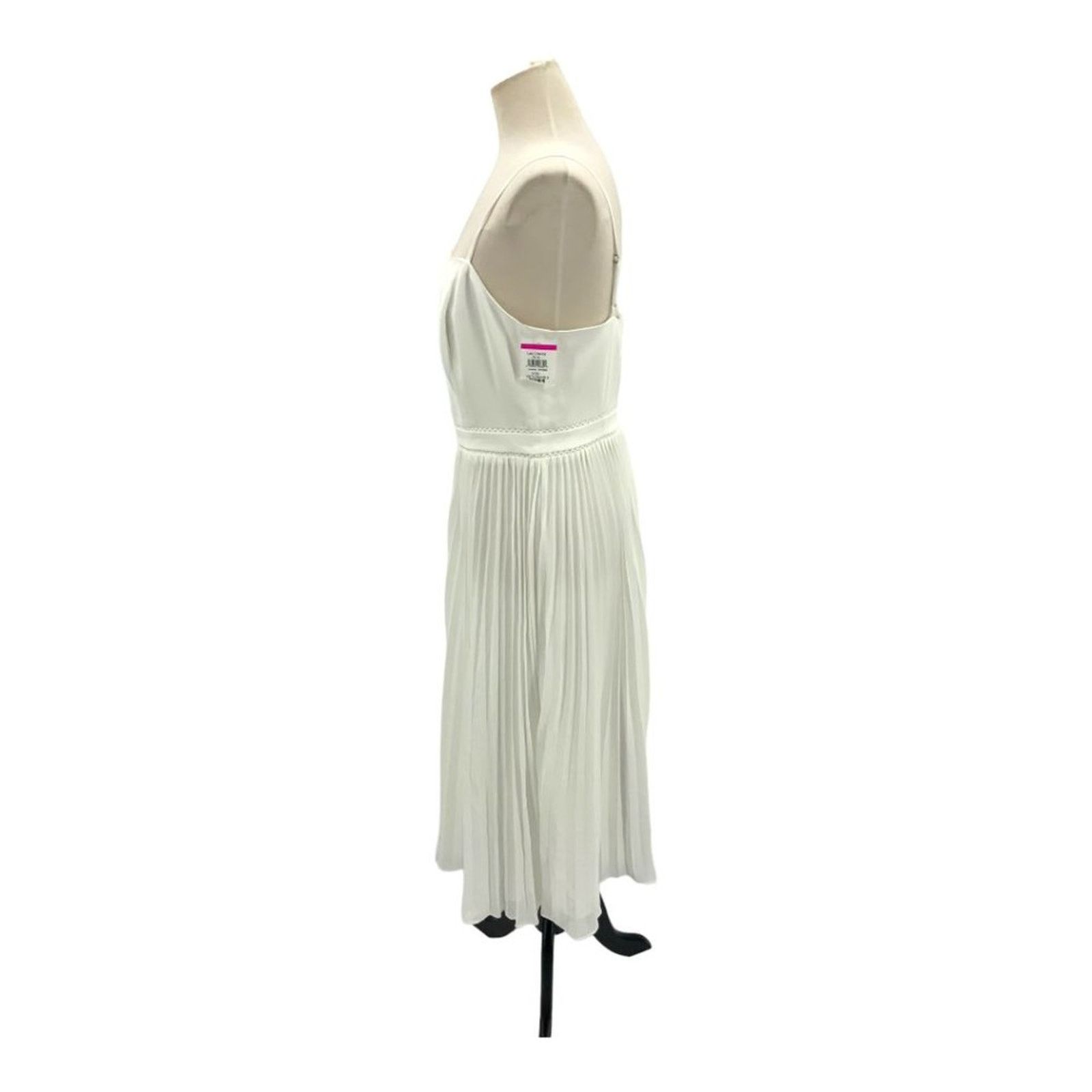 Other Adelyn Rae White Charli Pleated Midi Dress Medium NWT $138 Size M / US 6-8 / IT 42-44 - 5 Thumbnail