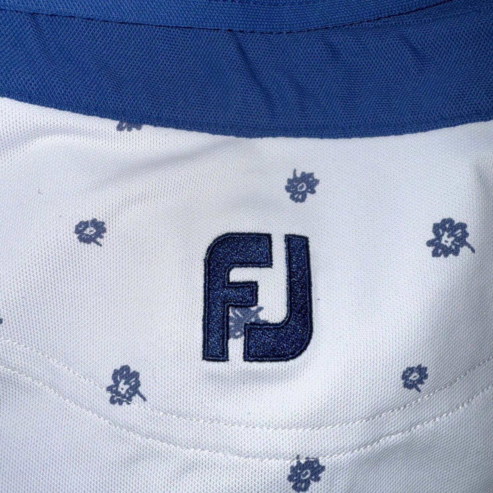 Footjoy VINTAGE FootJoy Polo Golf Shirt White Blue Flowers Floral Men's Large Stretch Arrowhead Size US L / EU 52-54 / 3 - 5 Thumbnail