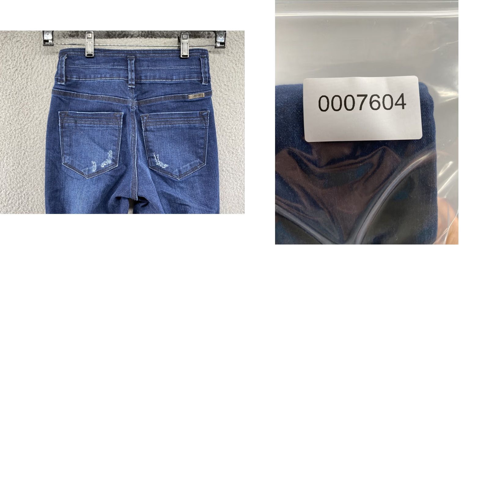 Vintage KAN CAN Signature Distressed Dark Wash Women's Jeans Size 0/23 Slim 5-Pocket Denim Mid Rise Distressed Button Zipper Stretch Jeans Size 25" / US 0 / IT 36 - 9 Thumbnail