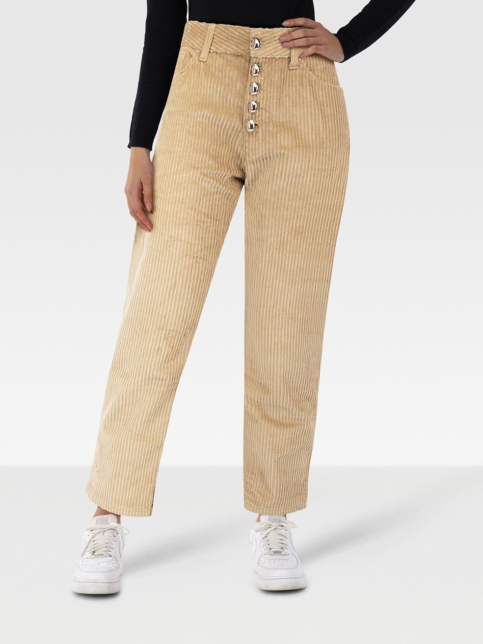 Dondup Camel Brown Koons Velvet Trousers Size 28" / US 6 / IT 42 - 1 Thumbnail
