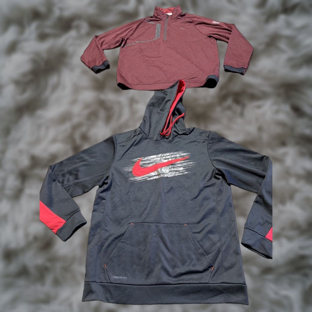 Nike Nike Mens Hoodie Pullover Sweatshirt L Red Black Dri Fit Lot Of 2 Size US L / EU 52-54 / 3 - 1 Thumbnail