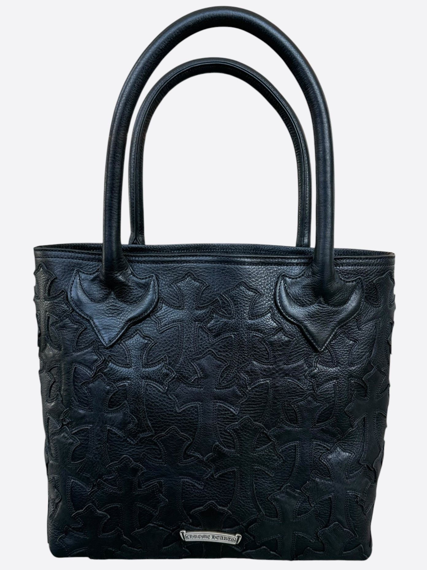 Chrome Hearts Chrome Hearts Black Leather Cross Patch Tote Bag Size ONE SIZE - 3 Thumbnail