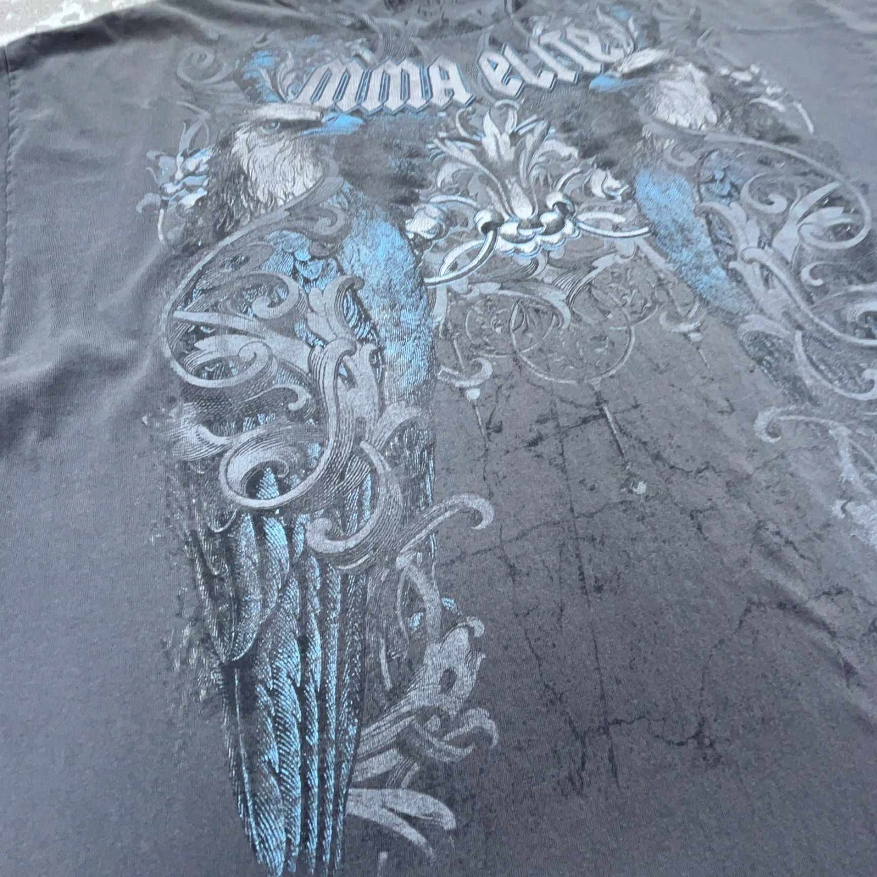 Vintage MMA Elite Shirt Men 2XL Gray Crew Neck Short Sleeve Logo Graphic Tee Vintage None Decade 90s Concert Movie TV Mens Size US XXL / EU 58 / 5 - 6 Thumbnail