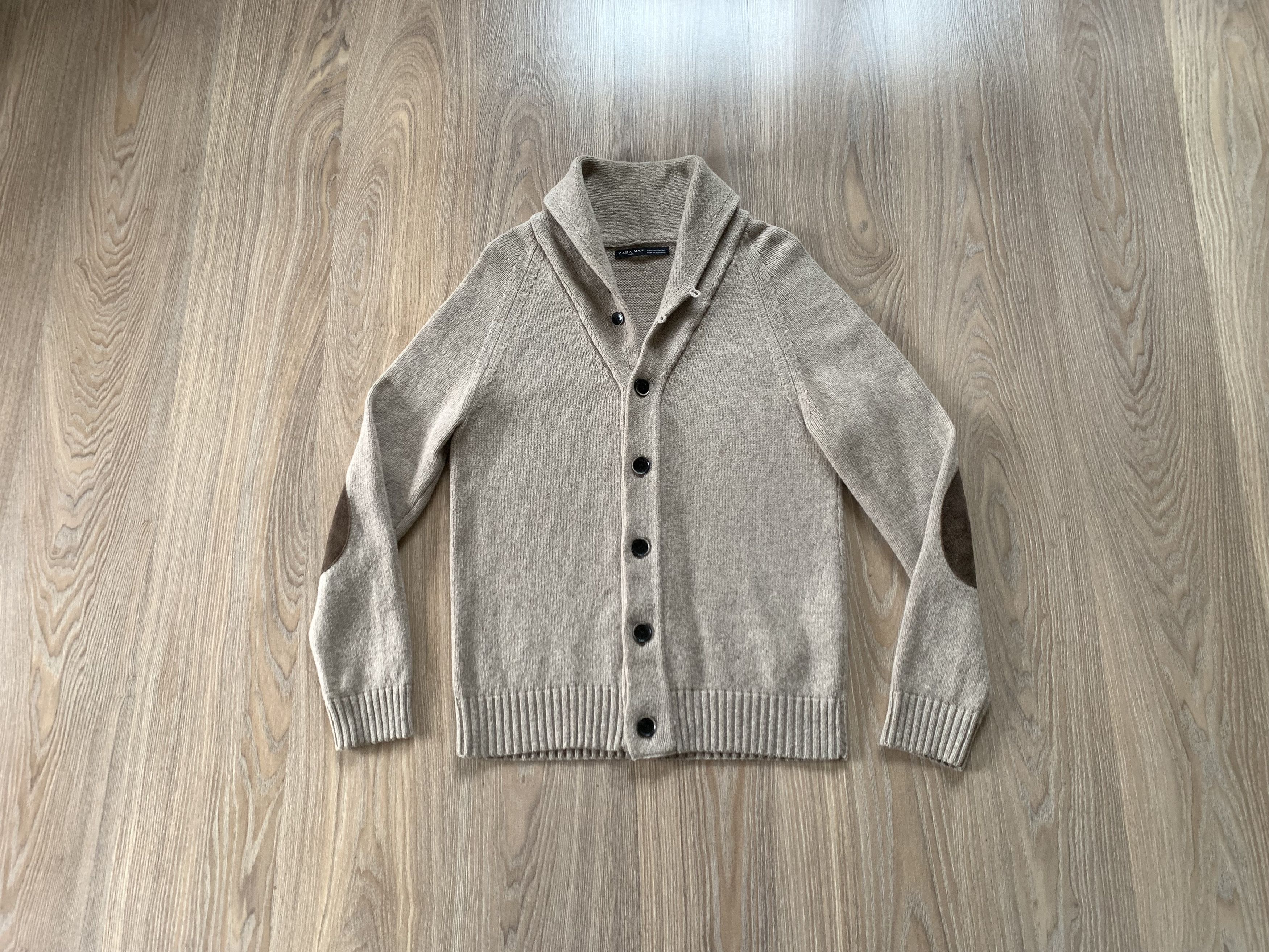 Designer × Zara Zara Man Basic Beige Wool Cardigan Size US L / EU 52-54 / 3 - 1 Thumbnail
