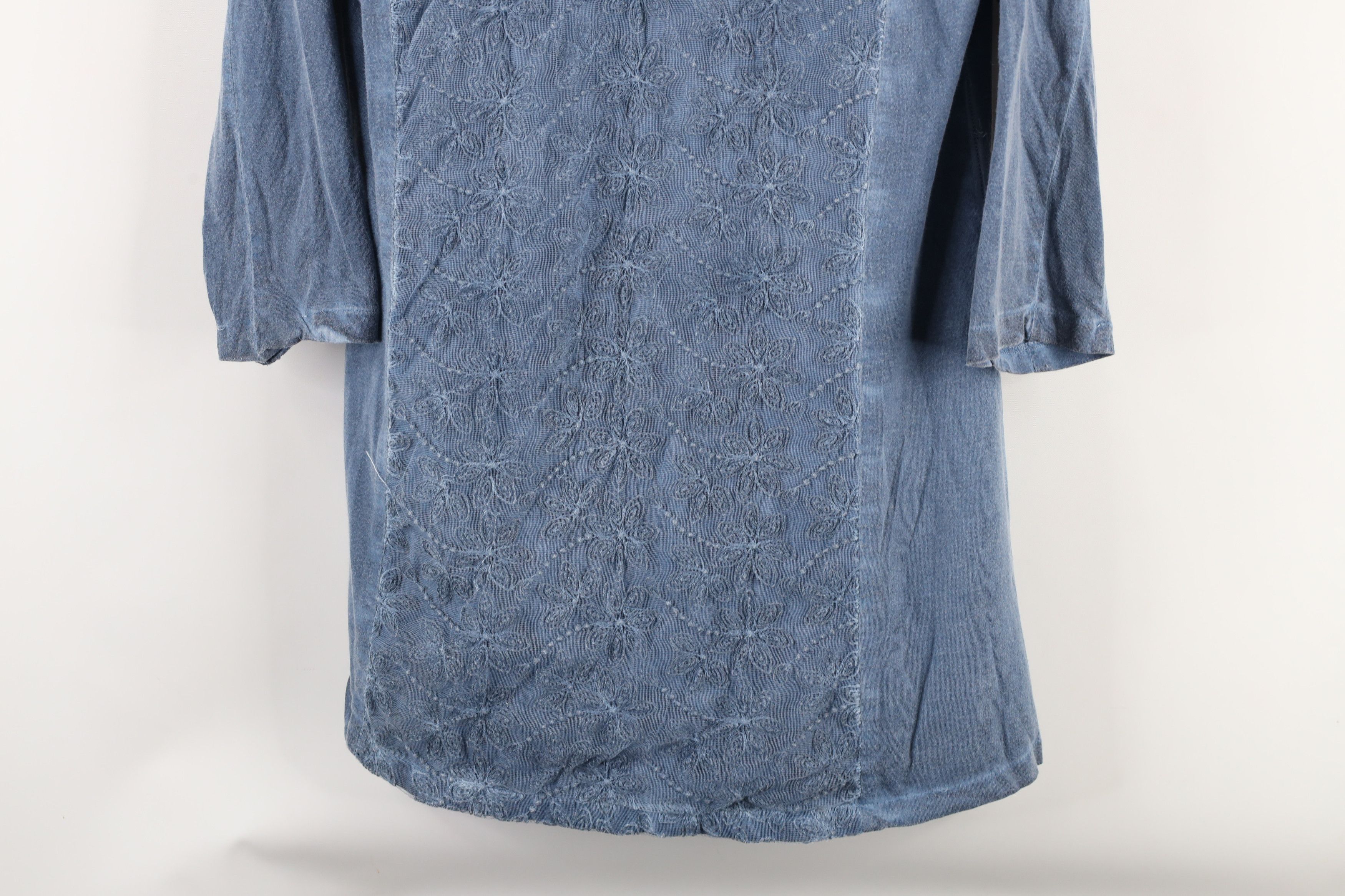 Vintage Vintage 90s Parsley & Sage Lace Flower Tunic T-Shirt Blue Size S / US 4 / IT 40 - 3 Thumbnail