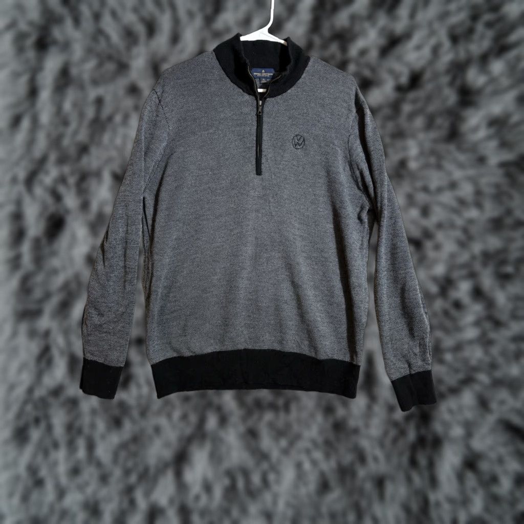 Brooks Brothers Brooks Brothers Sweater Mens XL Merino Wool 1/4 Zip Mock Neck Preppy Casual Long Sleeve Knit Pullover Zipper Logo Gr​ay Wool Size US XL / EU 56 / 4 - 1 Thumbnail