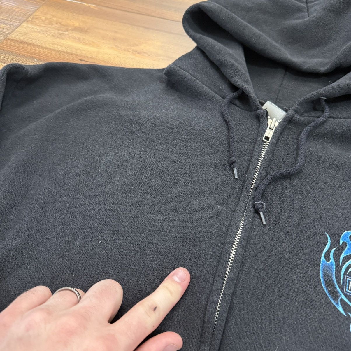 Harley Davidson Vintage Black Harley Davidson Blue Lightning Flames Hoodie Size US XL / EU 56 / 4 - 7 Thumbnail