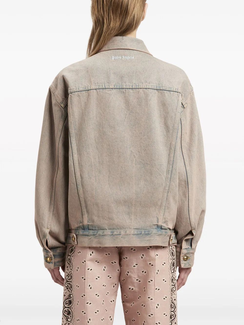 Palm Angels o1y1125 Denim Jacket in Light Brown Size S / US 4 / IT 40 - 4 Thumbnail