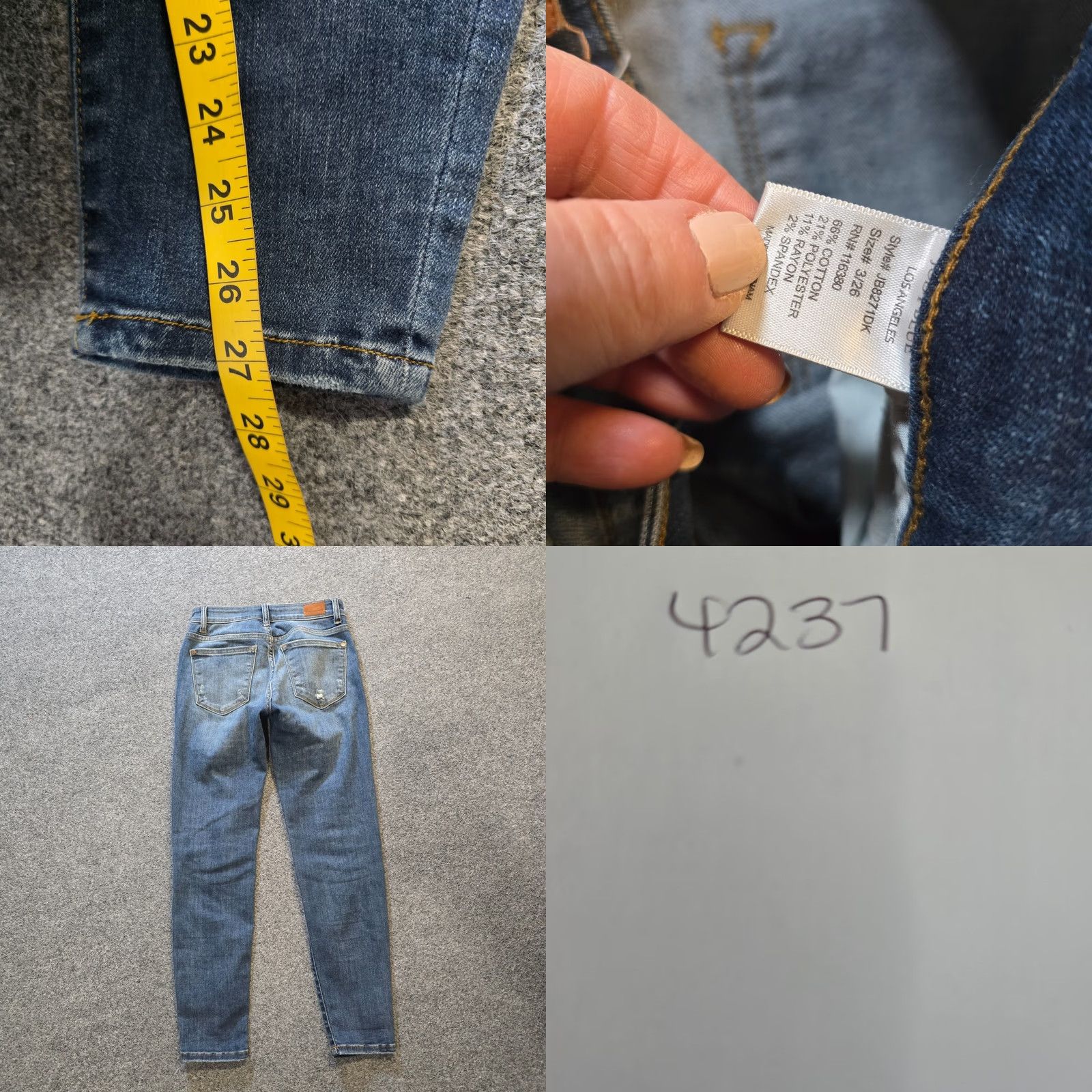 Vintage Judy Blue Jeans Women Size 26 Blue Relaxed Fit Stretch Distressed Casual Capsule Jeans Bohemian City 5-Pocket Ankle Mid Rise Mens Womens Girls Size 26" / US 2 / IT 38 - 8 Thumbnail