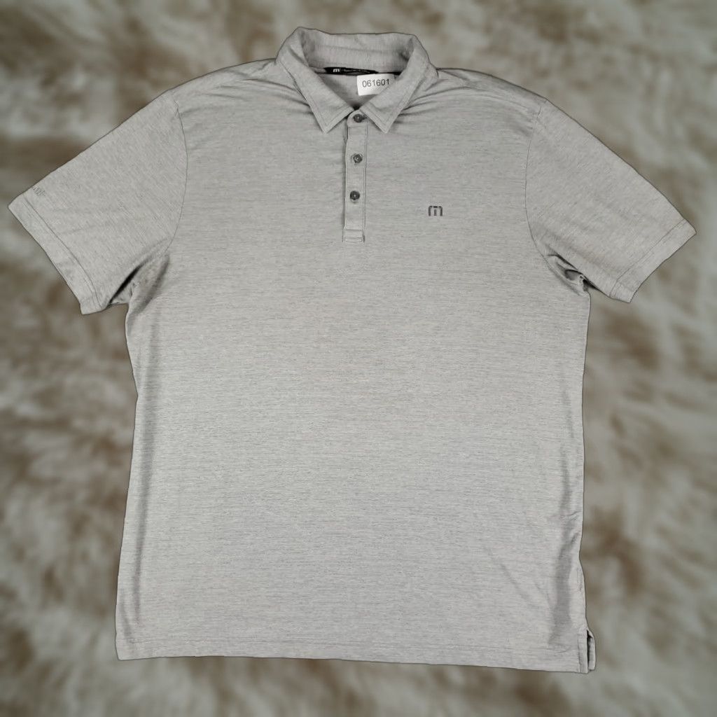 TravisMathew Travis Mathew Polo Shirt Mens XL Gray Solid Short Sleeve Polo Shirt Size US XL / EU 56 / 4 - 1 Thumbnail