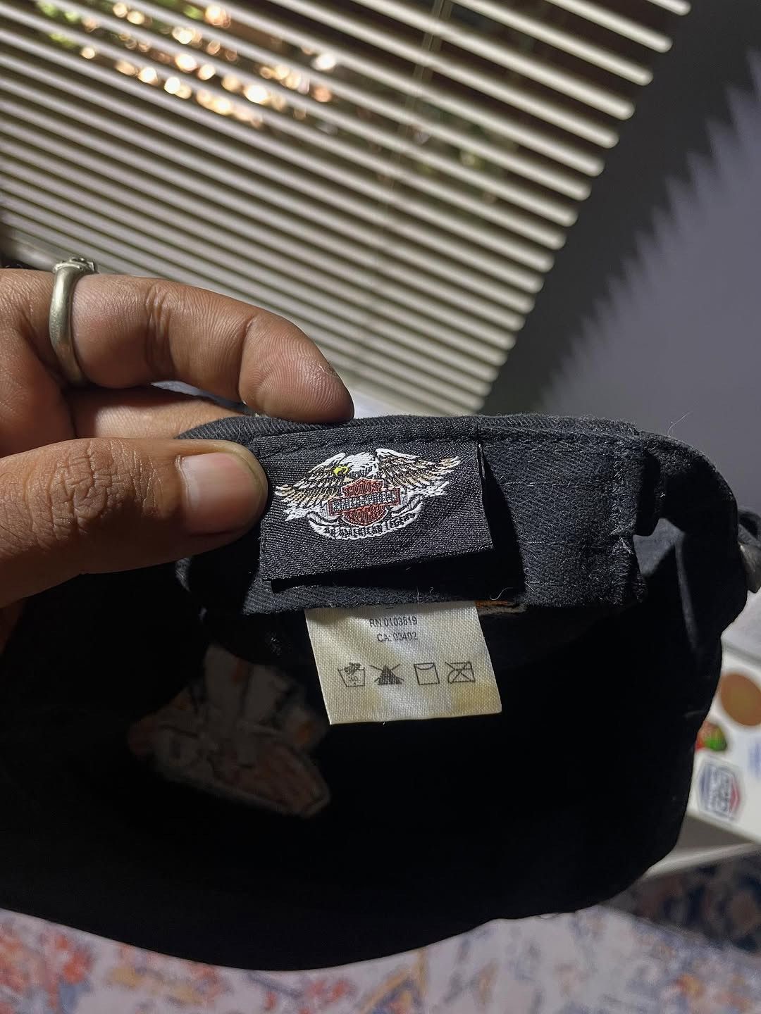 Harley Davidson Vintage ⓒ2005 Hat Cap Harley Davidson Card & Racing Flag Size ONE SIZE - 7 Thumbnail