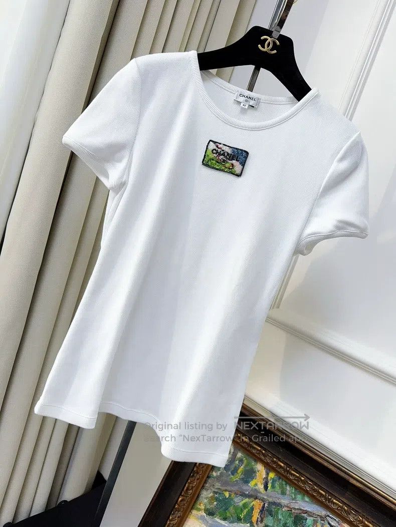 Chanel Chanel 23C embroidered studd bead sequin letter white shor Size S / US 4 / IT 40 - 1 Thumbnail