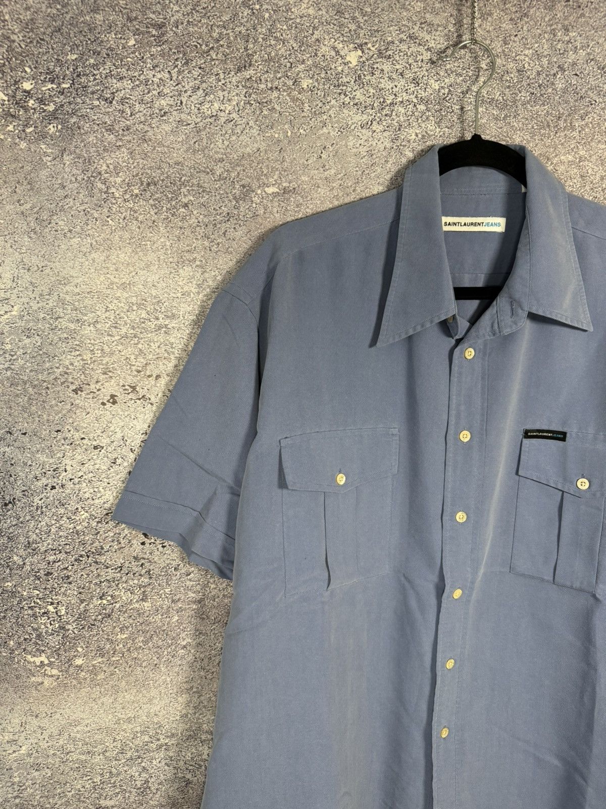 Designer × Saint Laurent Paris × Vintage Vintage Saint Laurent Jeans Shirt y2k XL size Size US XL / EU 56 / 4 - 2 Thumbnail