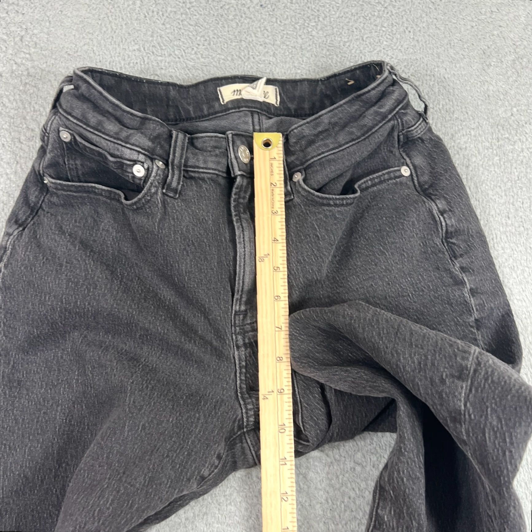 Madewell VINTAGE Madewell Jeans Womens 26P Regular Fit Straight Vintage Denim Black Wash, 5-Pocket, High Rise, Petites Size 26" / US 2 / IT 38 - 4 Thumbnail