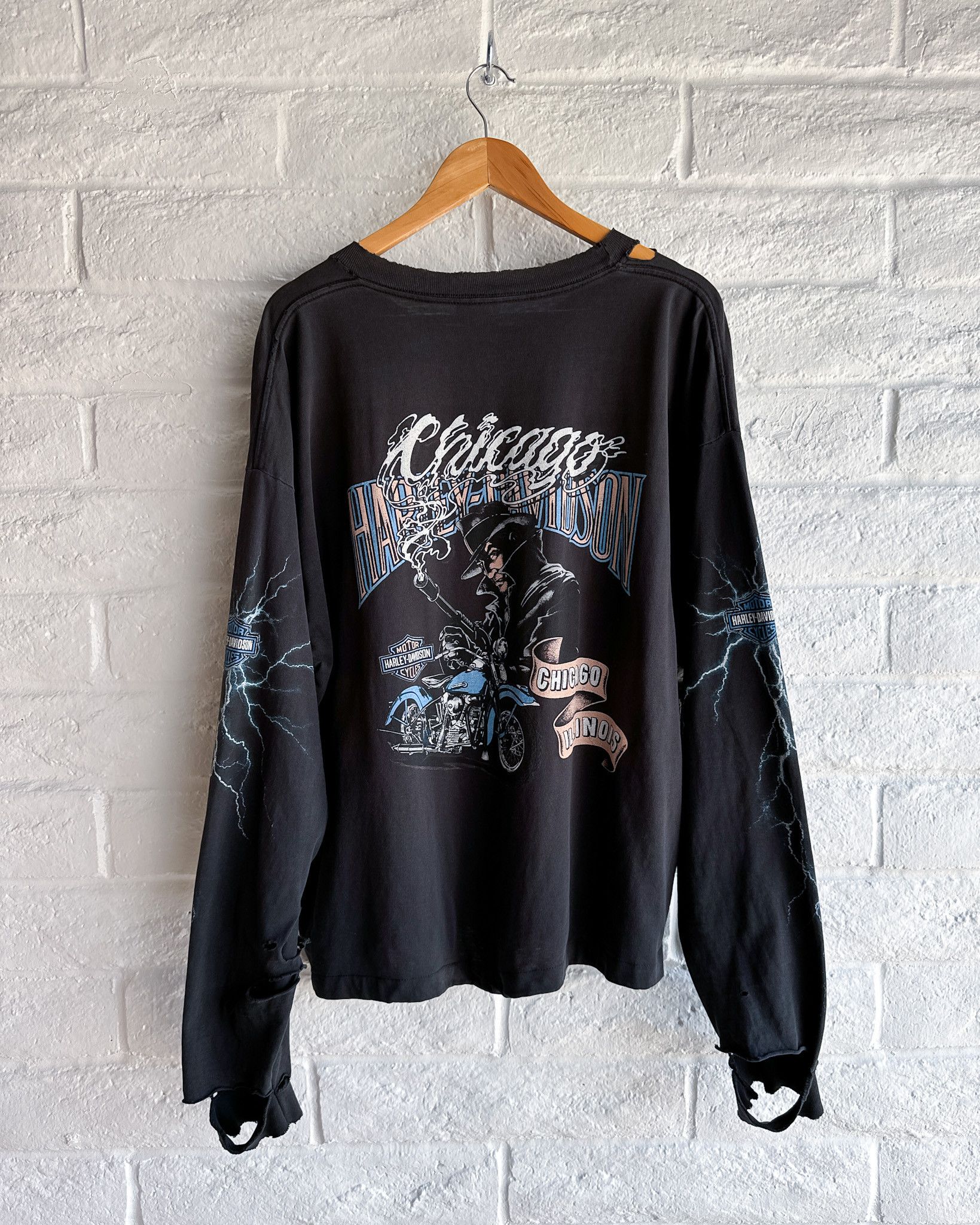 Harley Davidson Thrashed Harley Davidson Lightning Long Sleeve Men's 2XL Size US XL / EU 56 / 4 - 2 Thumbnail
