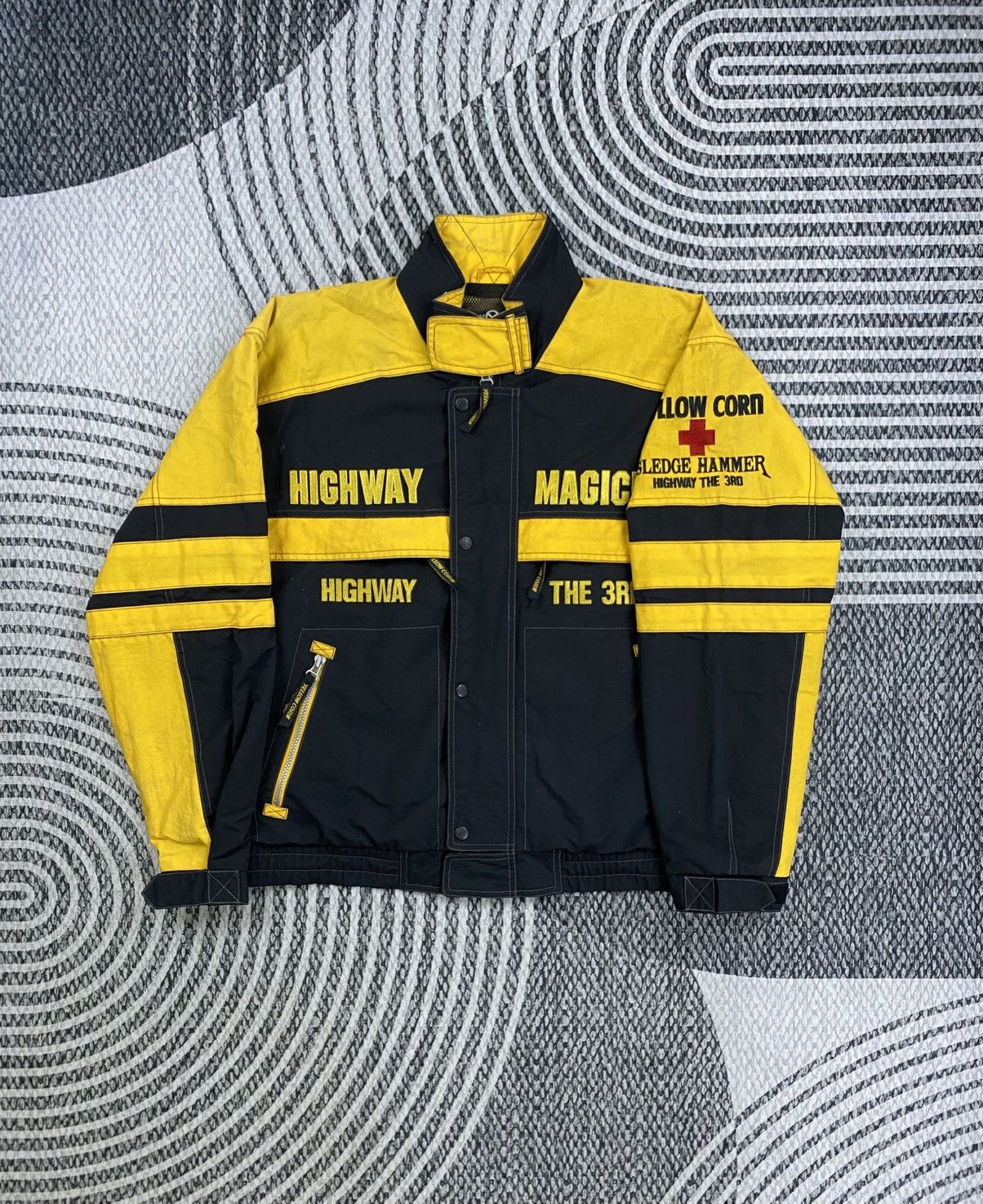 YELLOW CORN Vtg YELLOW CORN Magician Highway Sledge Hammer Biker Jacket Size US XL / EU 56 / 4 - 2 Thumbnail