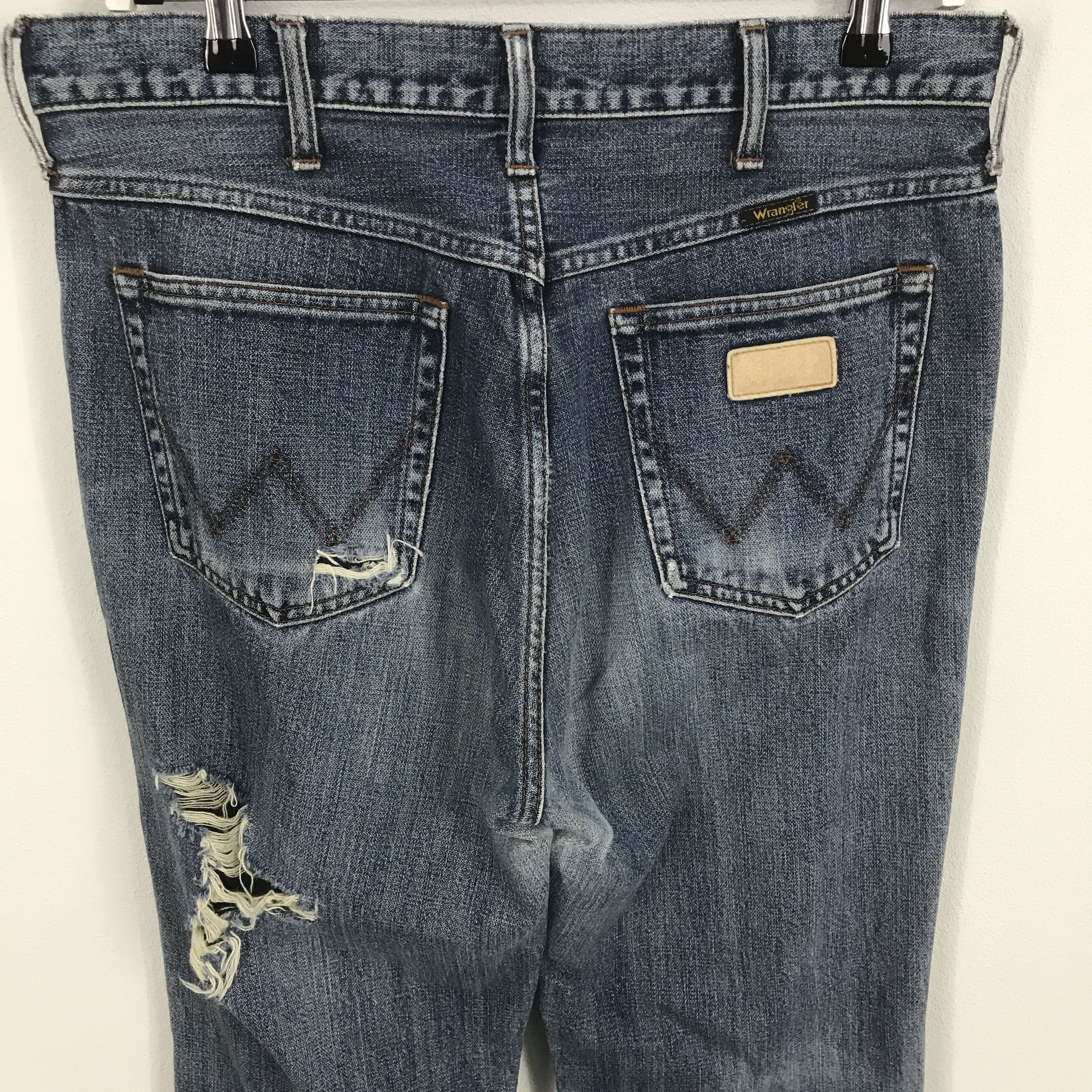 Japanese Brand Flare wrangler Bootcut distressed denim jeans pants Size US 31 - 5 Thumbnail