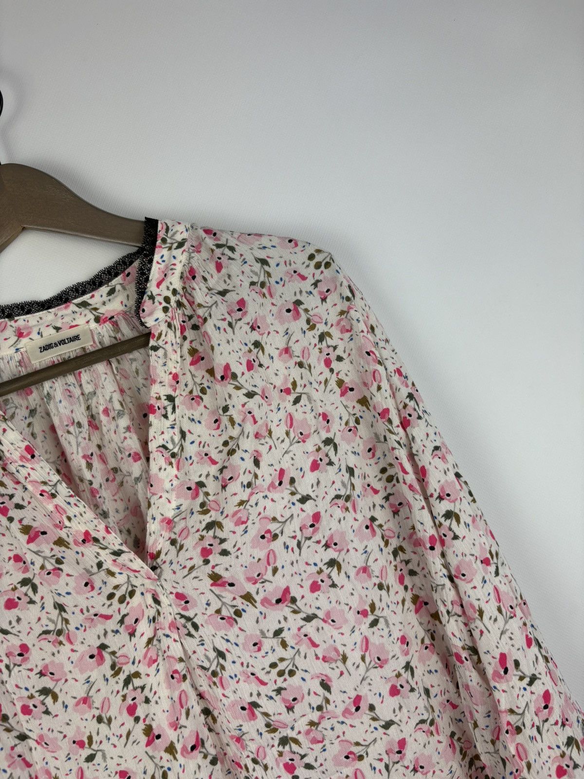 Zadig & Voltaire Zadig & Voltaire Blouse Women's Floral Print Trimmed Blouse Size S / US 4 / IT 40 - 7 Thumbnail