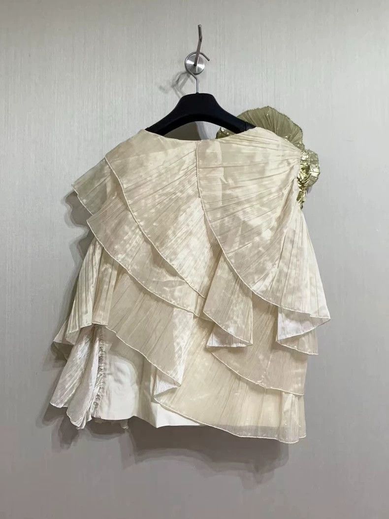 Dries Van Noten dries van noten size:38 Pleated floral top vest 2505-Nexta Size XS / US 0-2 / IT 36-38 - 6 Thumbnail