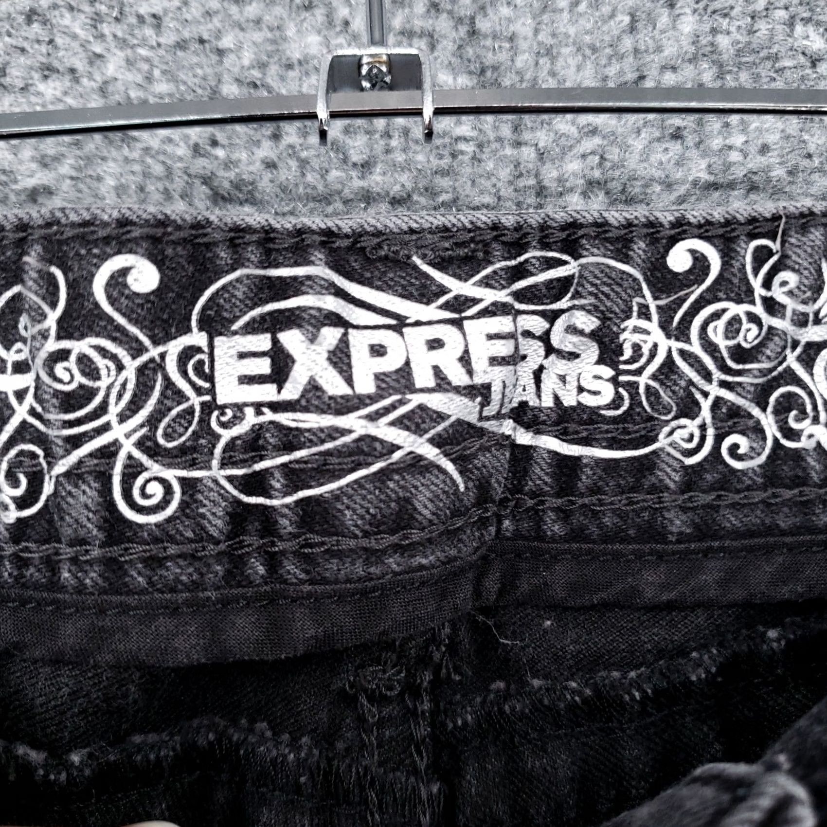 Express Express Jeans Women 2 Ultra Low Legging Animal Print Dark Black Denim Size 26" / US 2 / IT 38 - 4 Thumbnail