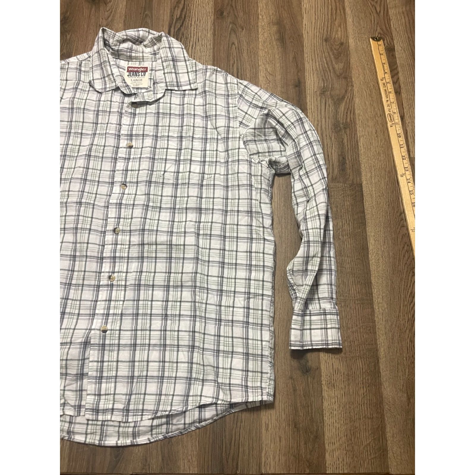 Wrangler Wrangler Jean Co. Shirt Mens Large Green Plaid Button Up Casual Western Cotton Shirt L Regular Size US L / EU 52-54 / 3 - 4 Thumbnail