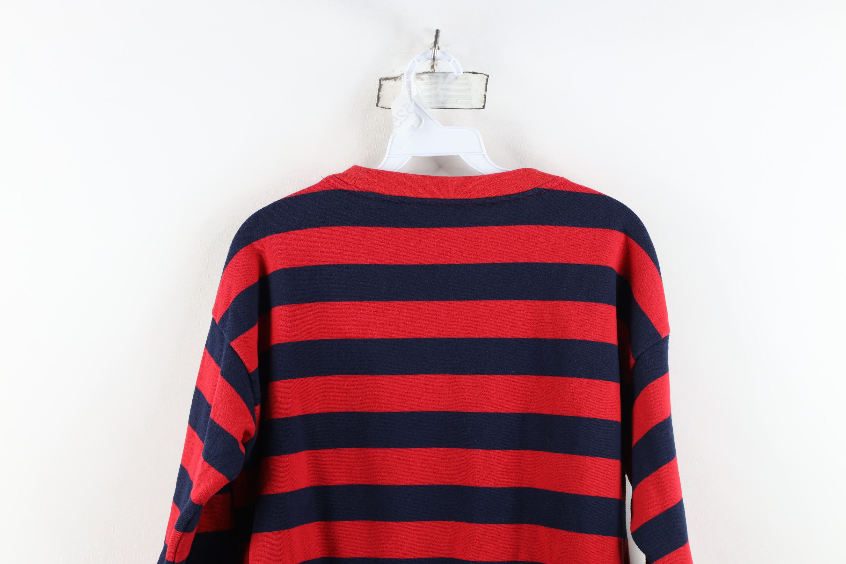Ralph Lauren Vintage 90s Ralph Lauren Spell Out Striped Sweatshirt Red Size M / US 6-8 / IT 42-44 - 11 Thumbnail