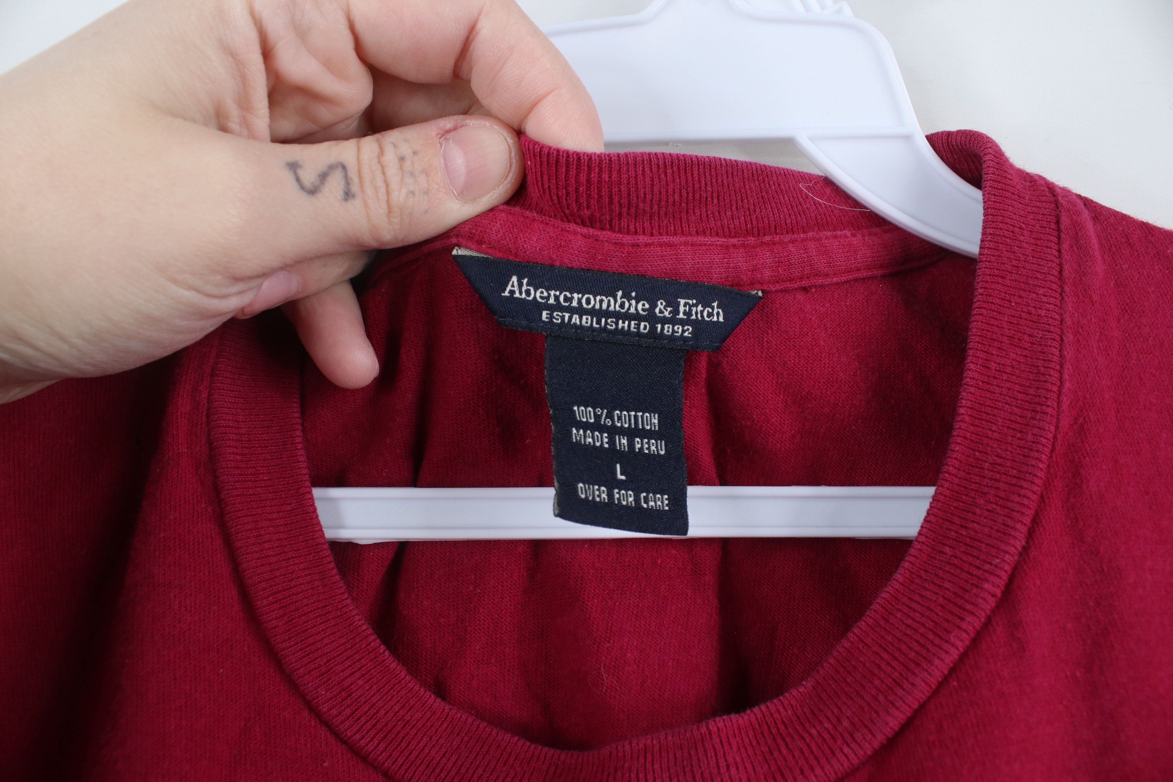 Abercrombie & Fitch × Vintage Vintage 90s Y2K Abercrombie & Fitch Surfboard T-Shirt Red Size L / US 10 / IT 46 - 8 Thumbnail