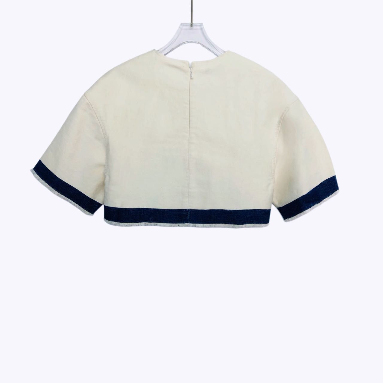 Prada Prada Logo Fringe Cropped Short Sleeve T-shirt K26WX Size XS / US 0-2 / IT 36-38 - 2 Thumbnail