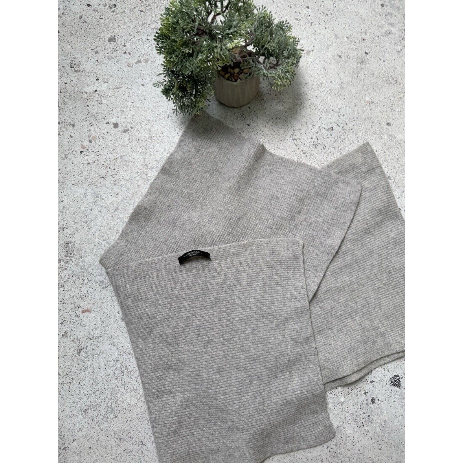 Max Mara Max Mara Weekend Wool Womens Scarf Grey Size ONE SIZE - 3 Thumbnail