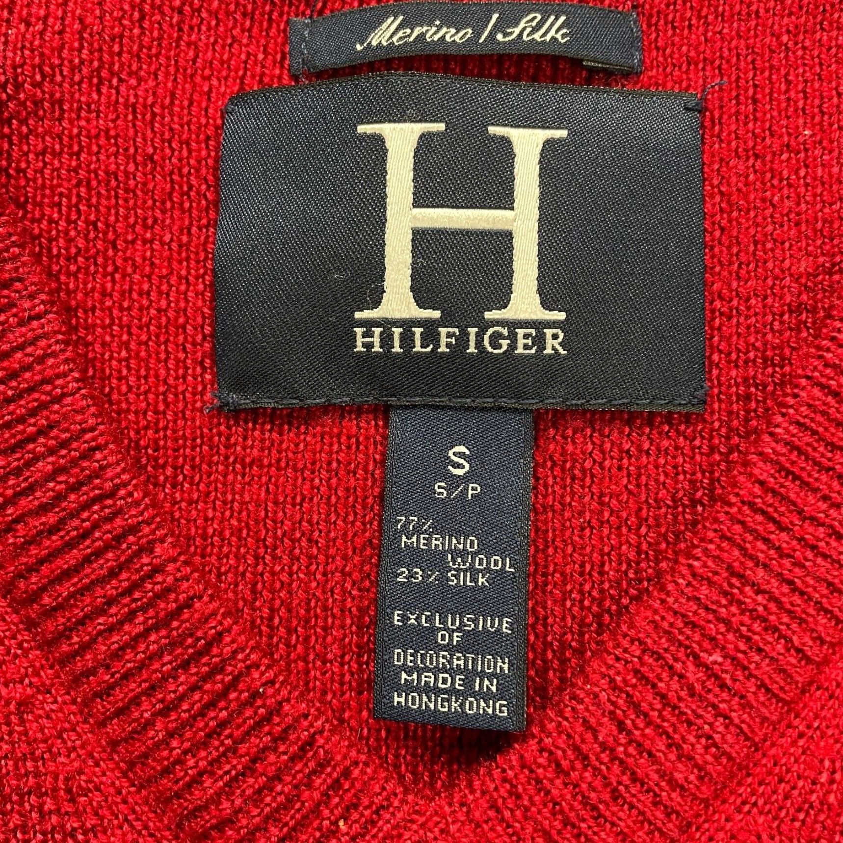 Vintage VINTAGE Hilfiger Wool Silk Pullover Sweater Womens Small Red V-Neck Knitted Top Casual Office Size S / US 4 / IT 40 - 7 Thumbnail