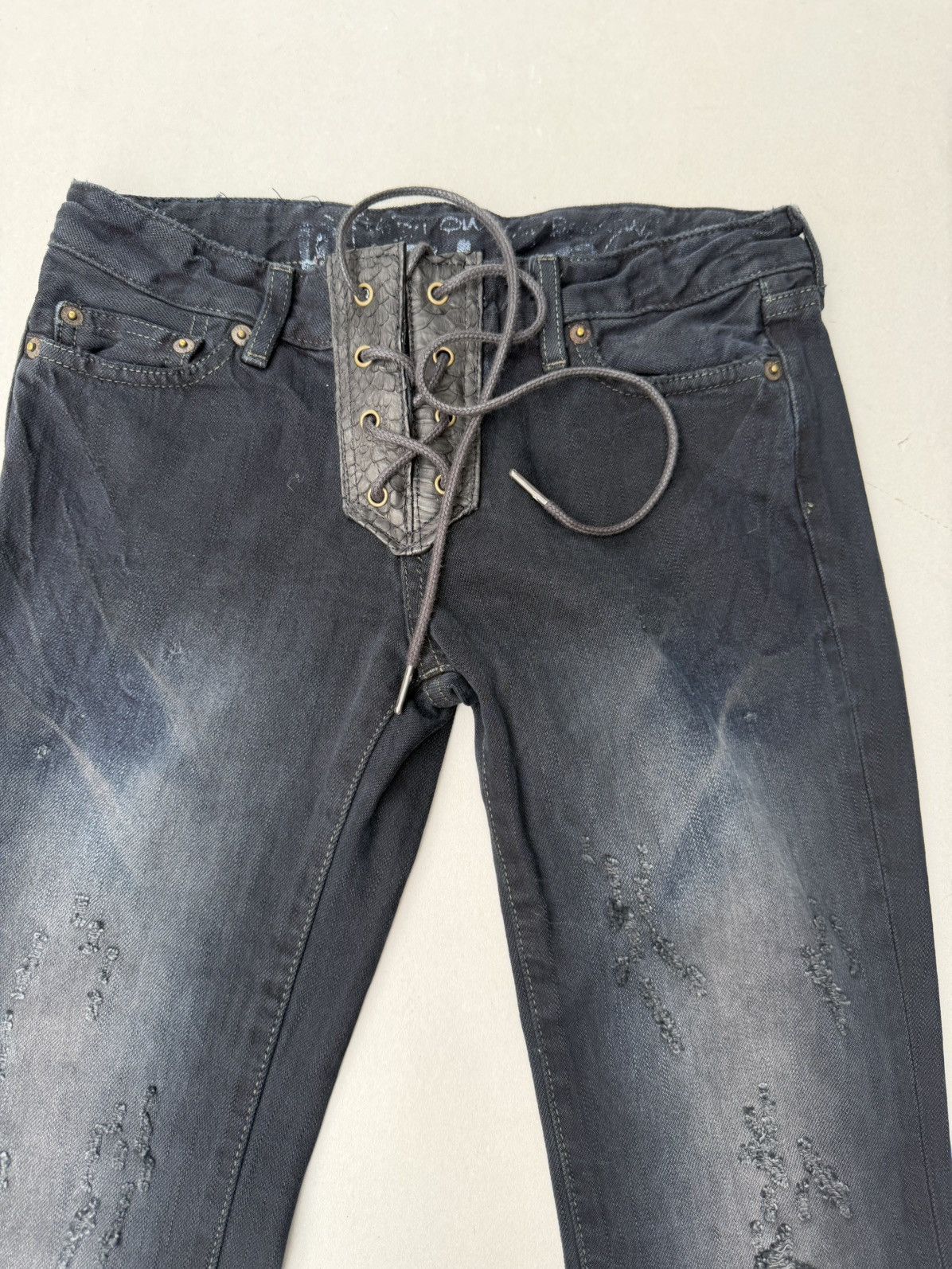 Japanese Brand Lace up flare jeans Size US 26 / EU 42 - 2 Thumbnail